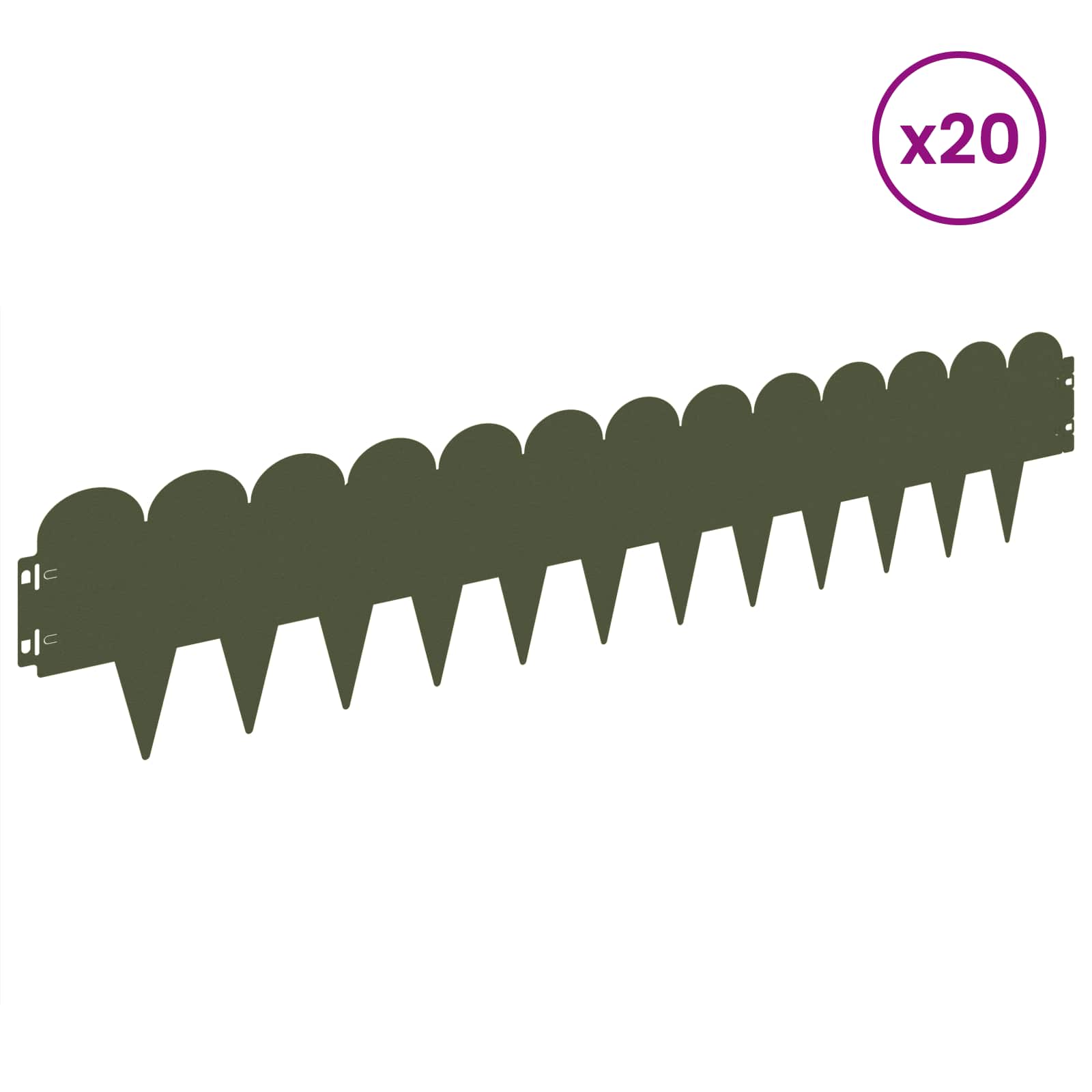 Vejo kraštas 20 pcs 103 x 20 cm Plienas Alyvuogių žalia