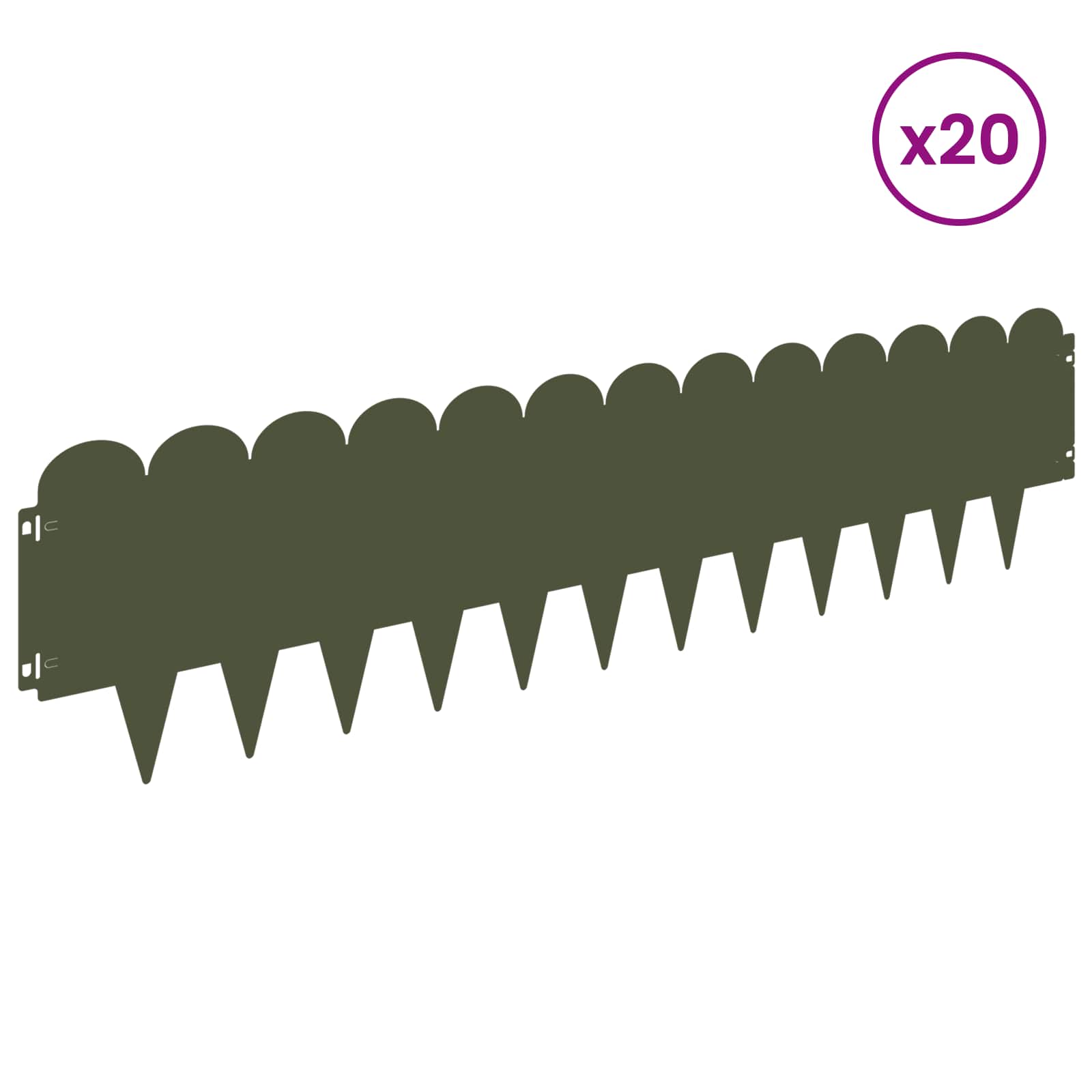 Vejo kraštas 20 pcs 103 x 25 cm Plienas Alyvuogių žalia