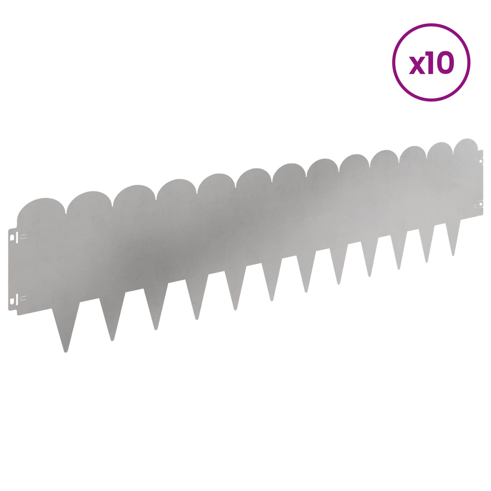 Vejo kraštas 10 pcs 103 x 25 cm Plienas Sidabrinė