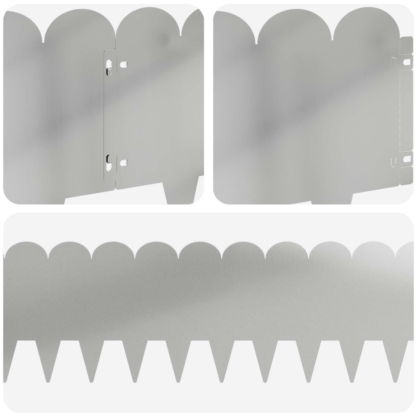 Vejo kraštas 20 pcs 103 x 25 cm Plienas Sidabrinė