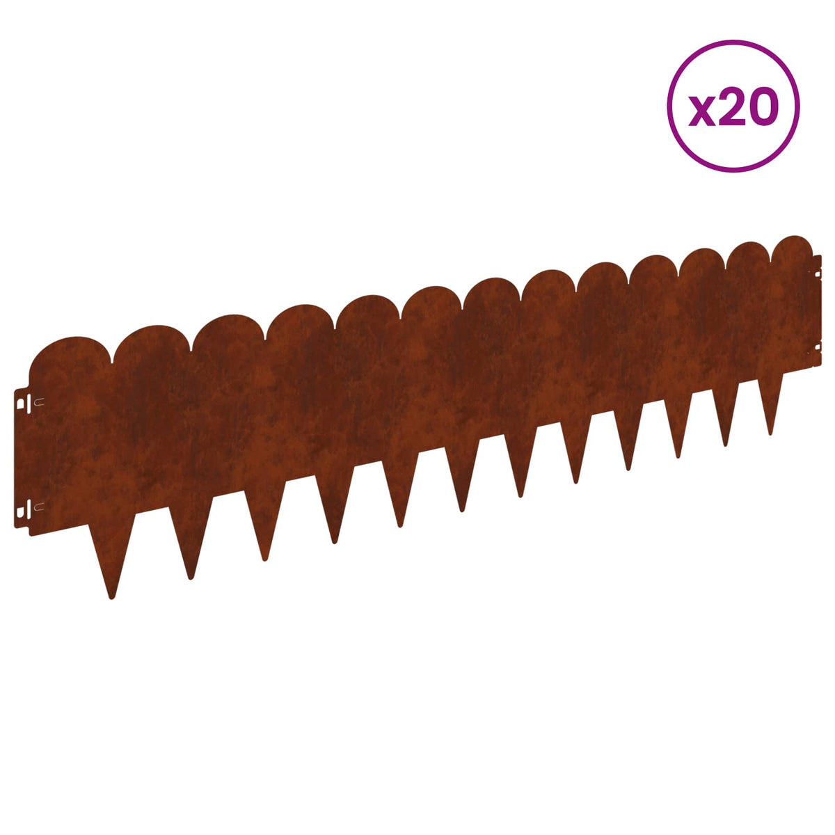Vejo kraštas 20 pcs 103 x 25 cm Plienas Rūdijanti