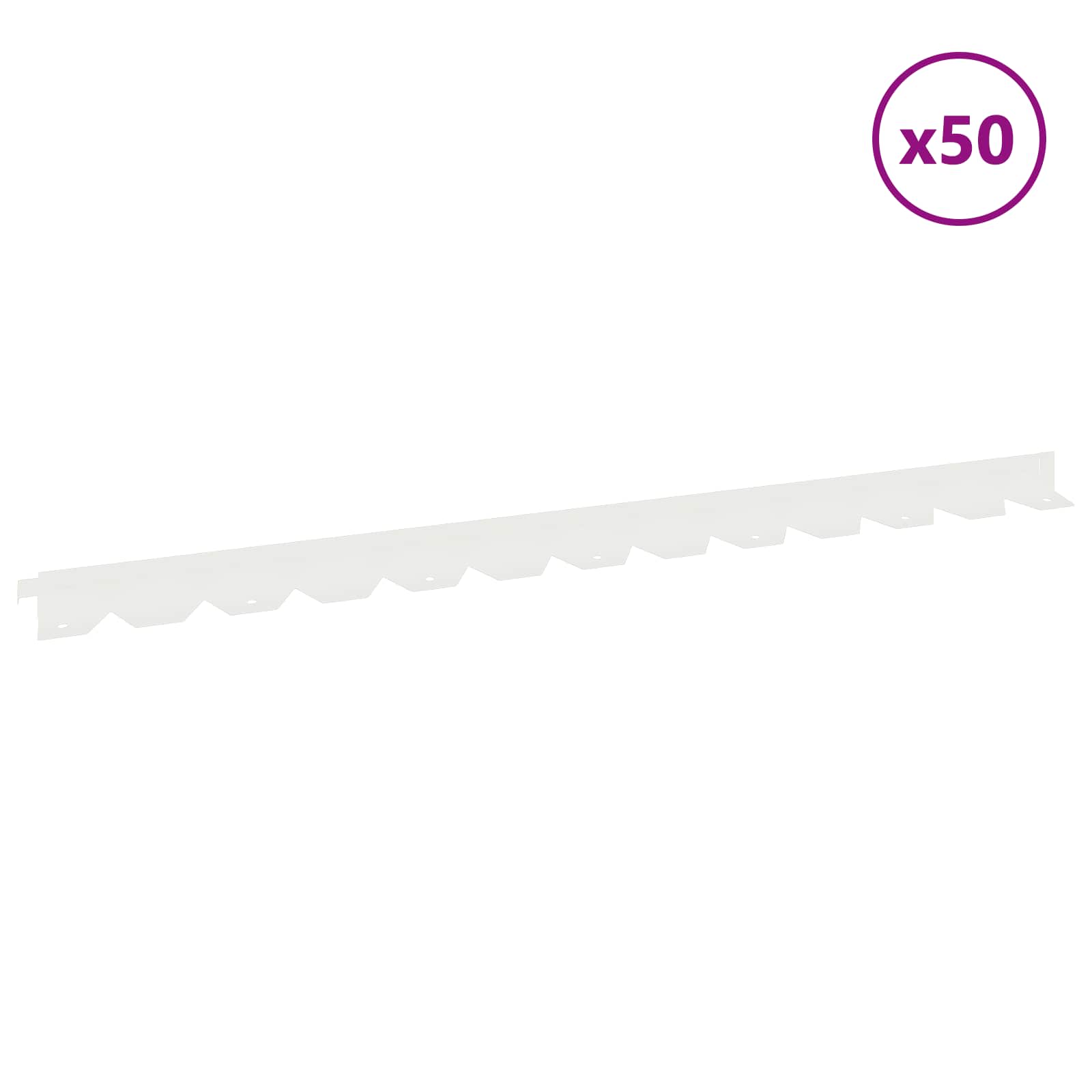 Vejo kraštas 50 pcs 102 x 4 x 4 cm Plienas Balta