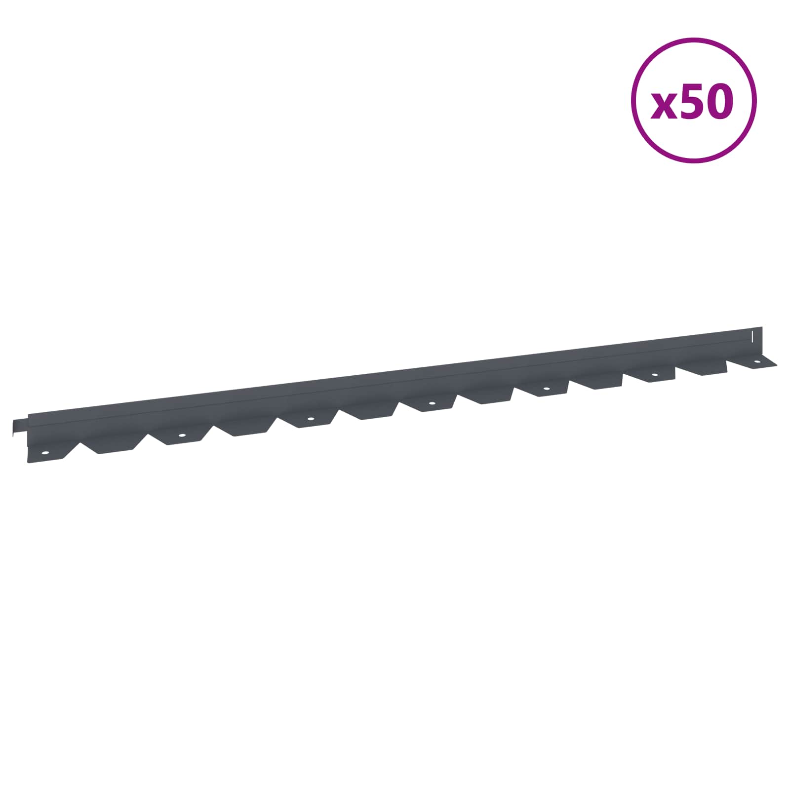 Vejo kraštas 50 pcs 102 x 4 x 4 cm Plienas Antracito