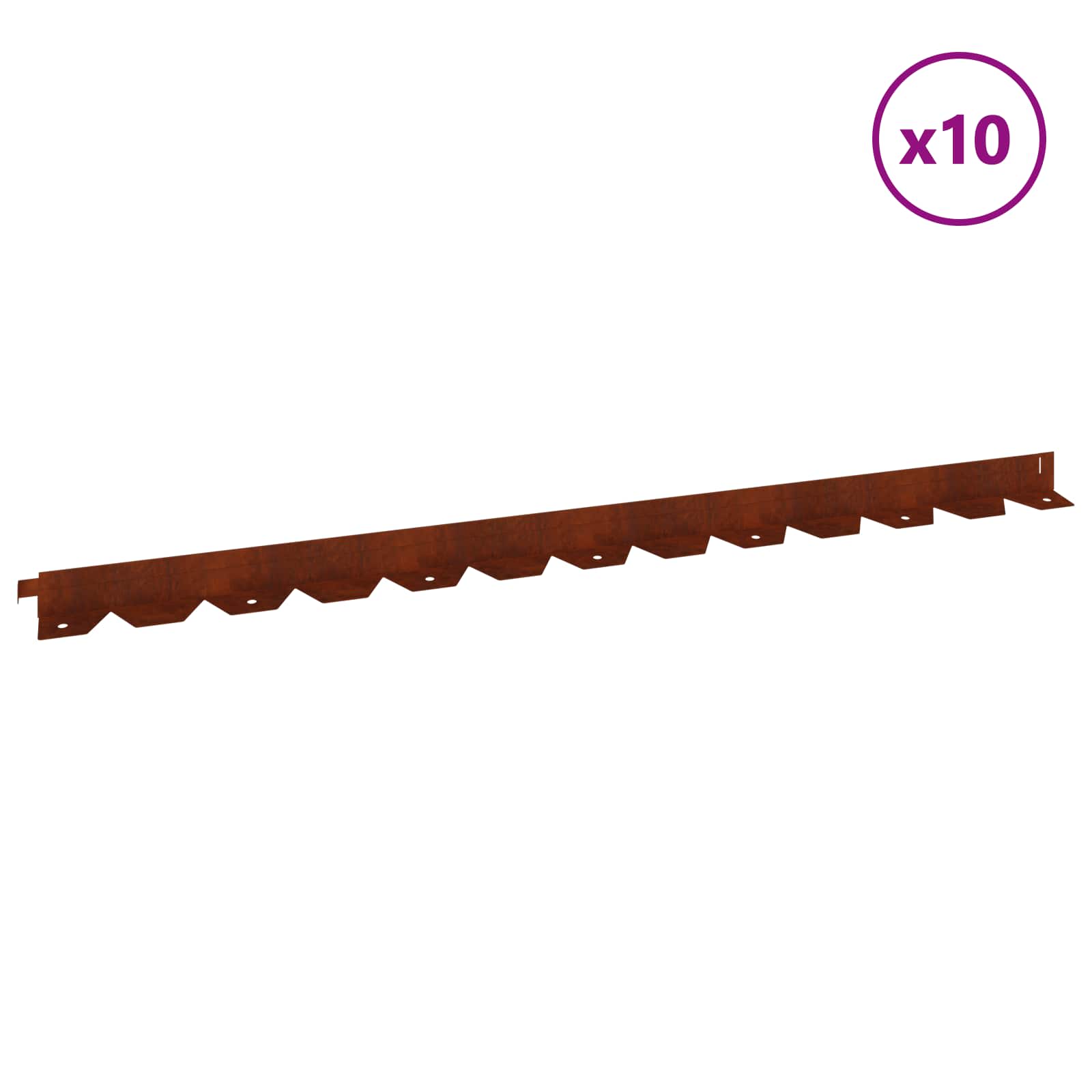 Vejo kraštas 10 pcs 102 x 4 x 4 cm Plienas Rūdijanti