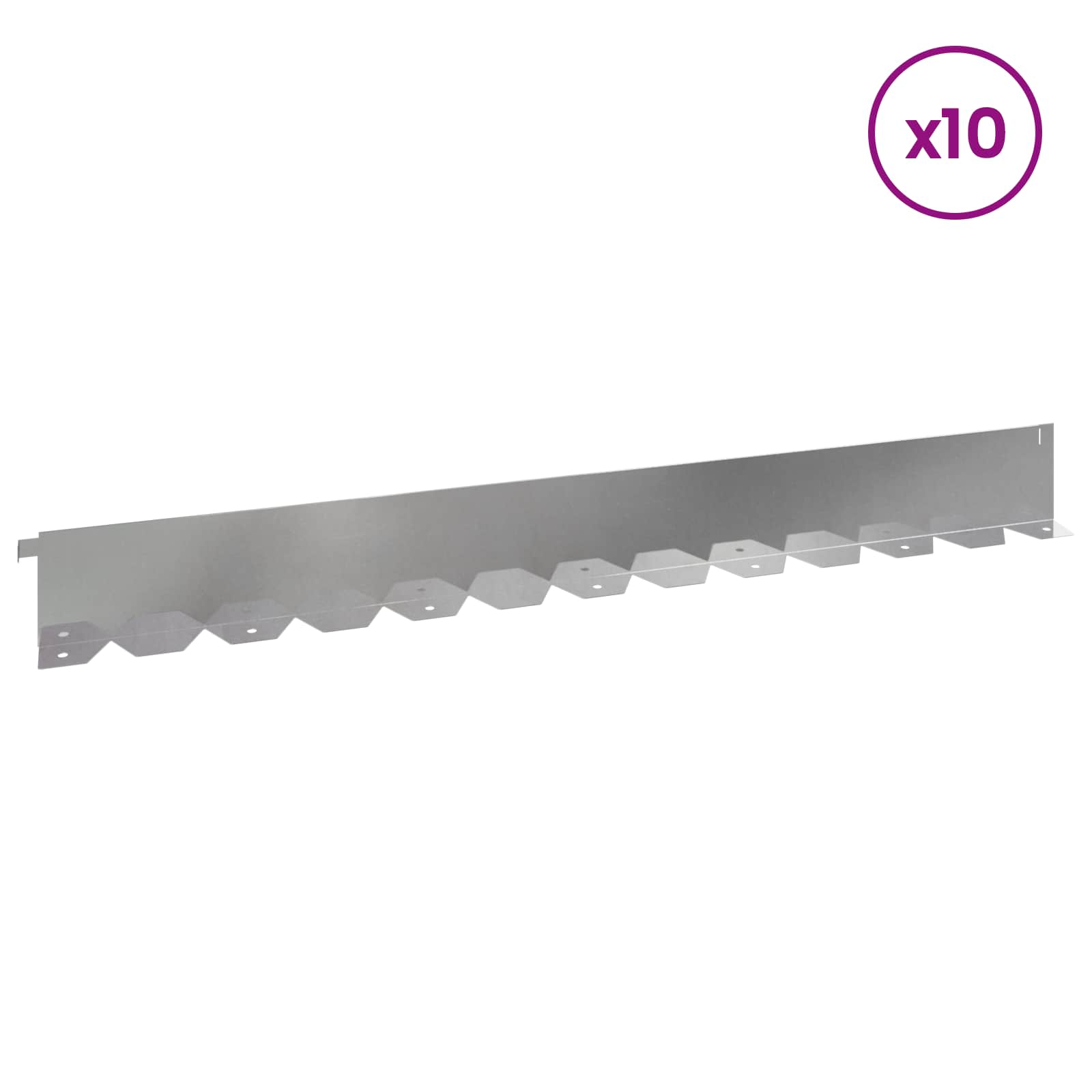 Vejo kraštas 10 pcs 102 x 10 x 4 cm Plienas Sidabrinė