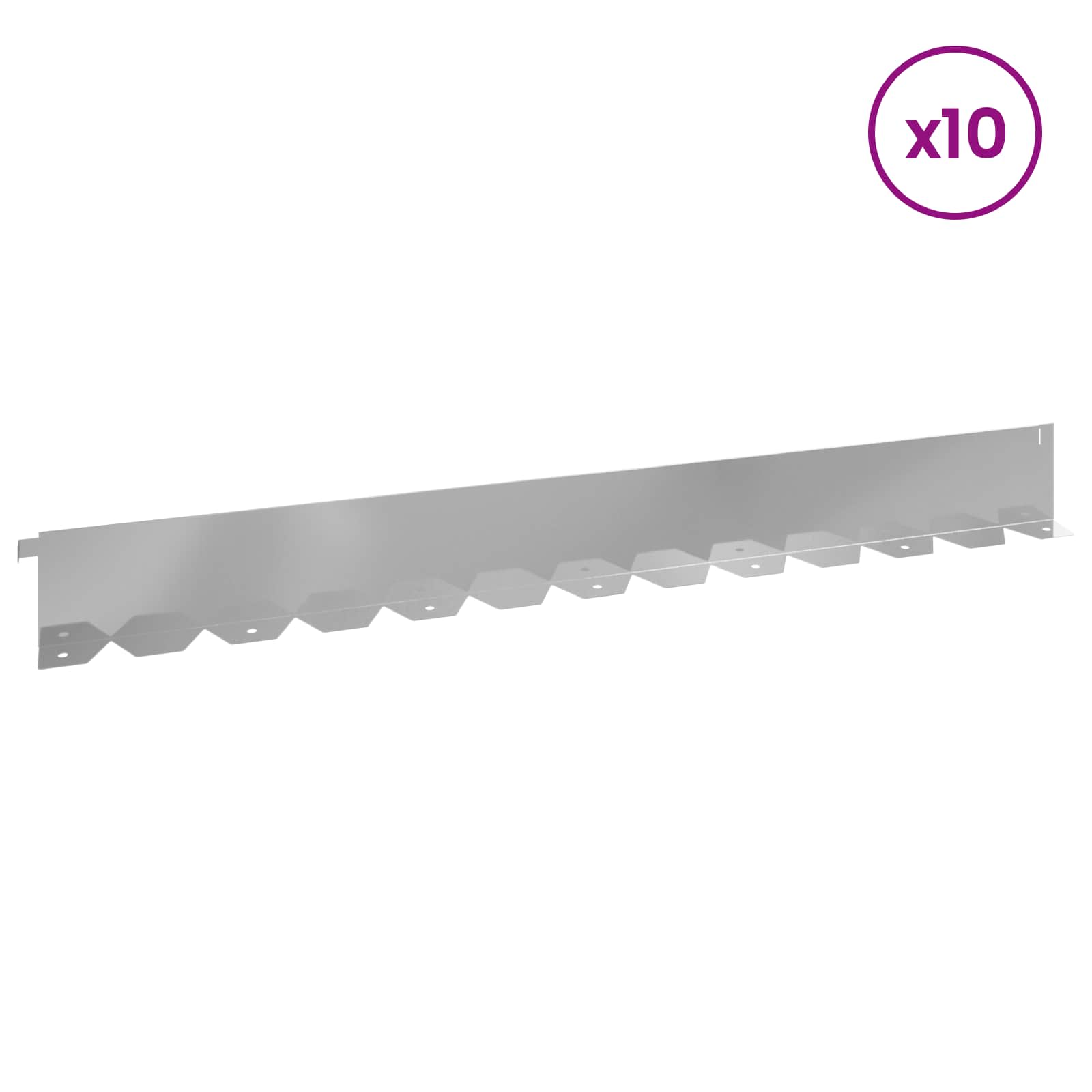 Vejo kraštas 10 pcs 102 x 10 x 4 cm Plienas Sidabrinė