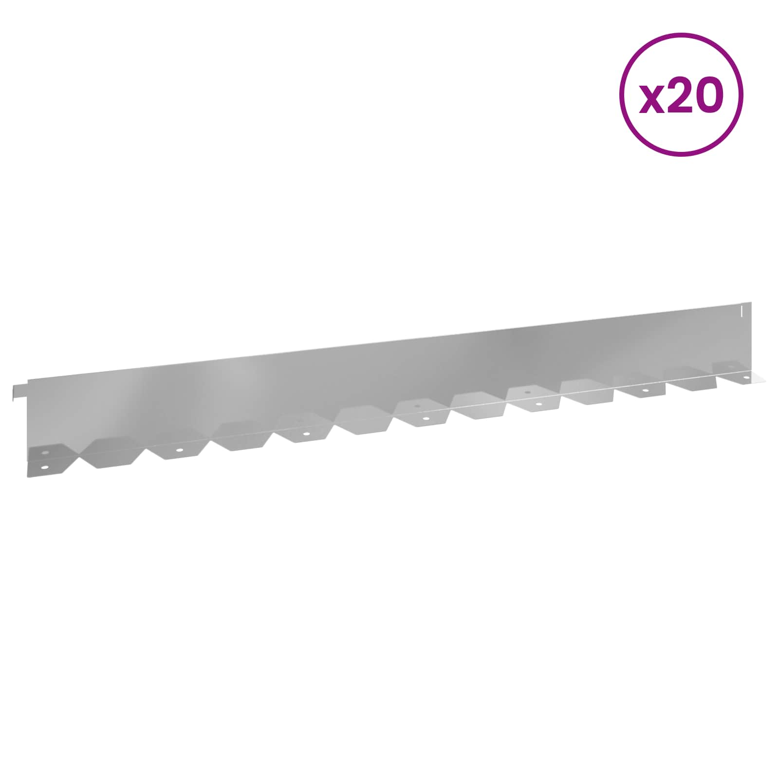 Vejo kraštas 20 pcs 102 x 10 x 4 cm Plienas Sidabrinė