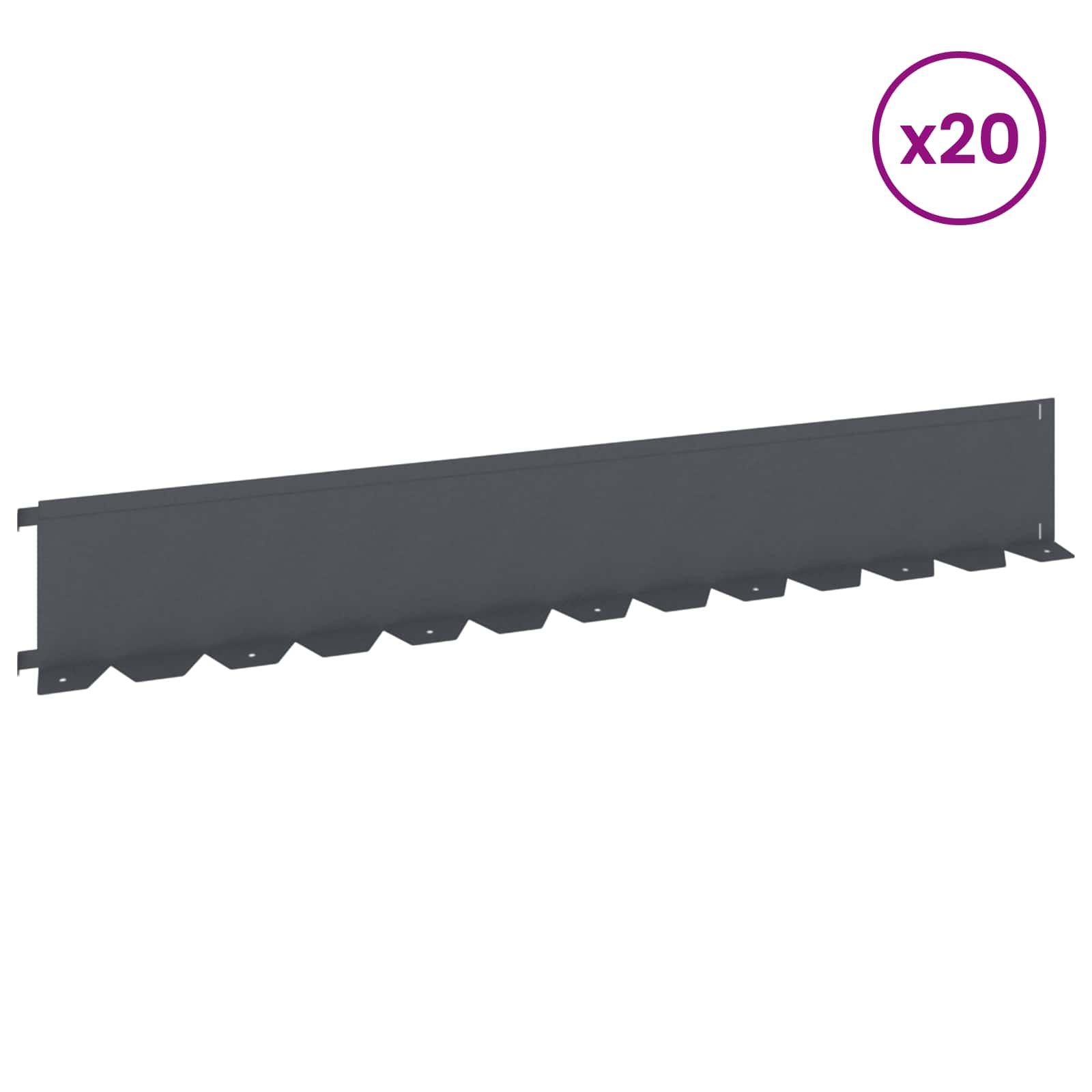 Vejo kraštas 20 pcs 102 x 15 x 4 cm Plienas Antracito