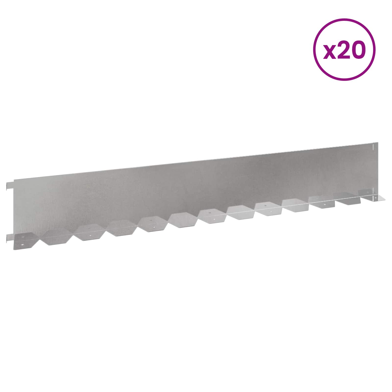 Vejo kraštas 20 pcs 102 x 15 x 4 cm Plienas Sidabrinė