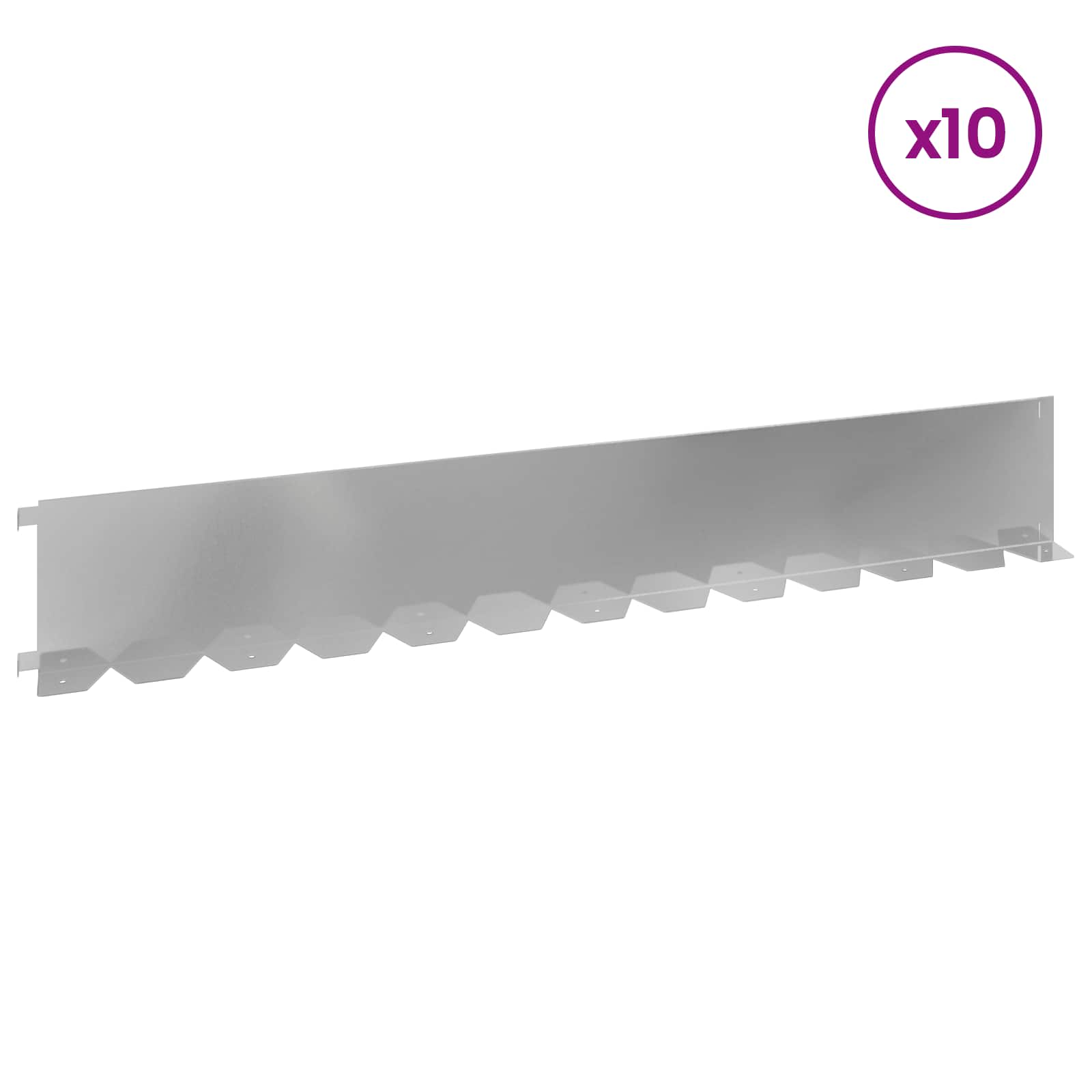 Vejo kraštas 10 pcs 102 x 15 x 4 cm Plienas Sidabrinė