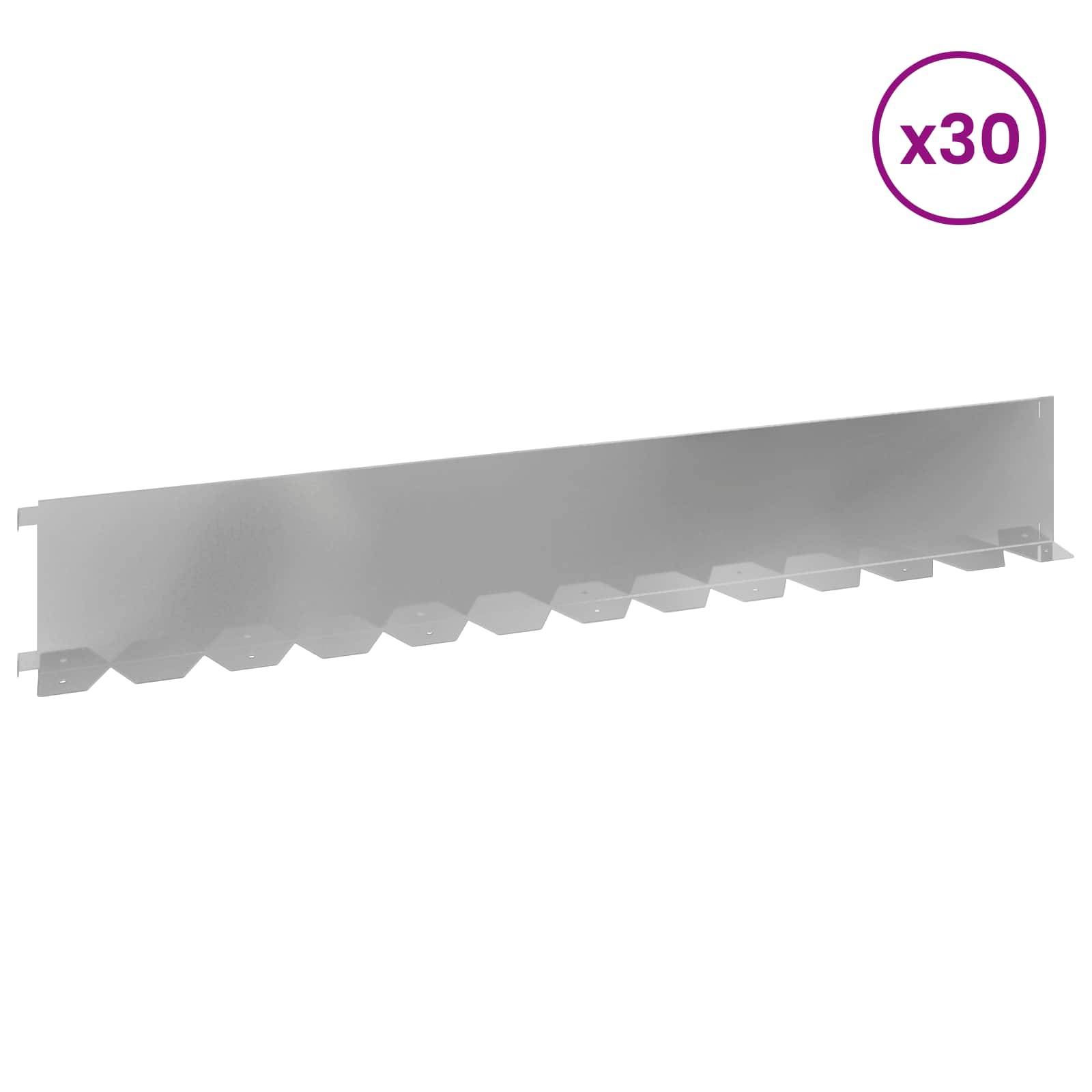 Vejo kraštas 30 pcs 102 x 15 x 4 cm Plienas Sidabrinė