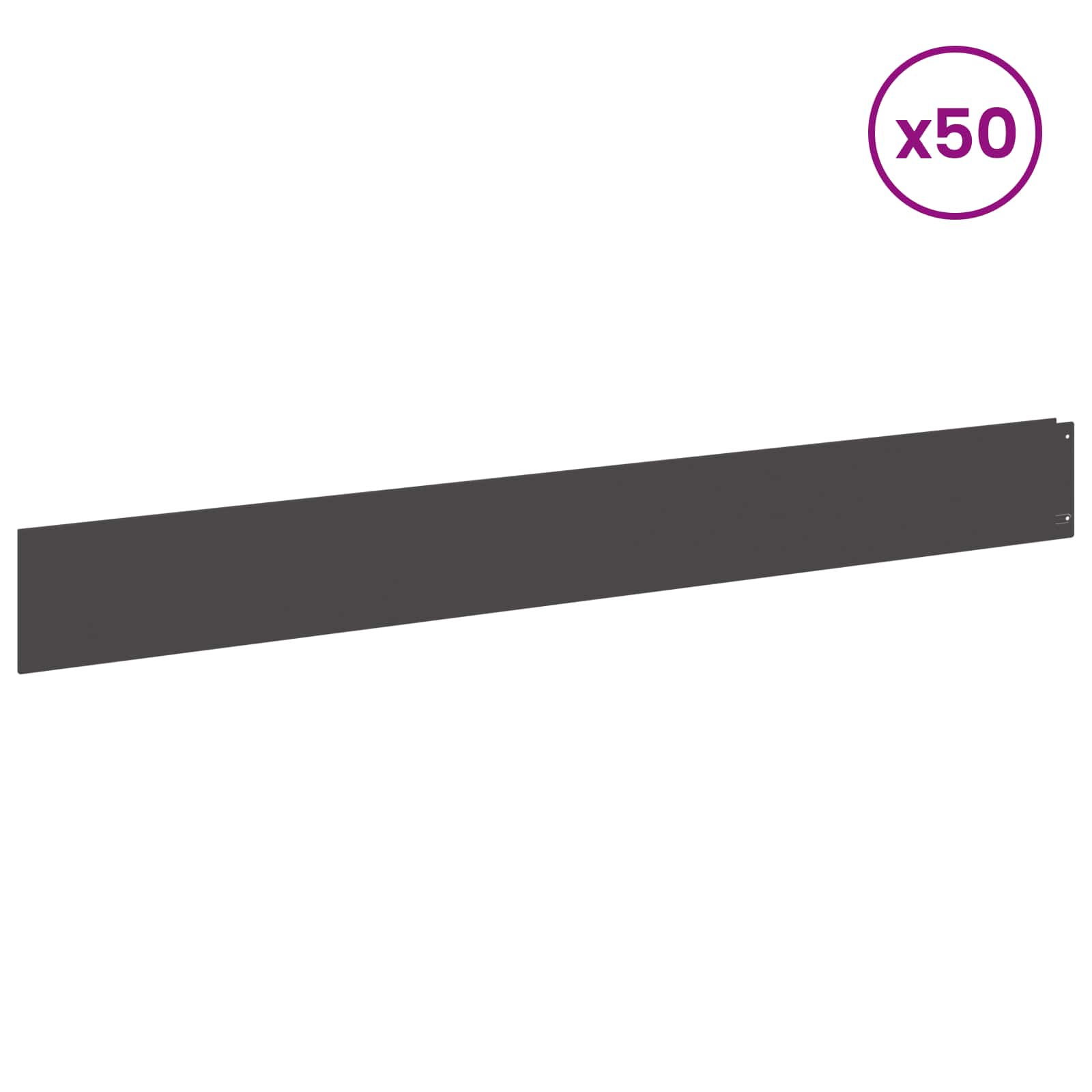 Vejo kraštas 50 pcs 100 x 12 cm Plienas Juoda