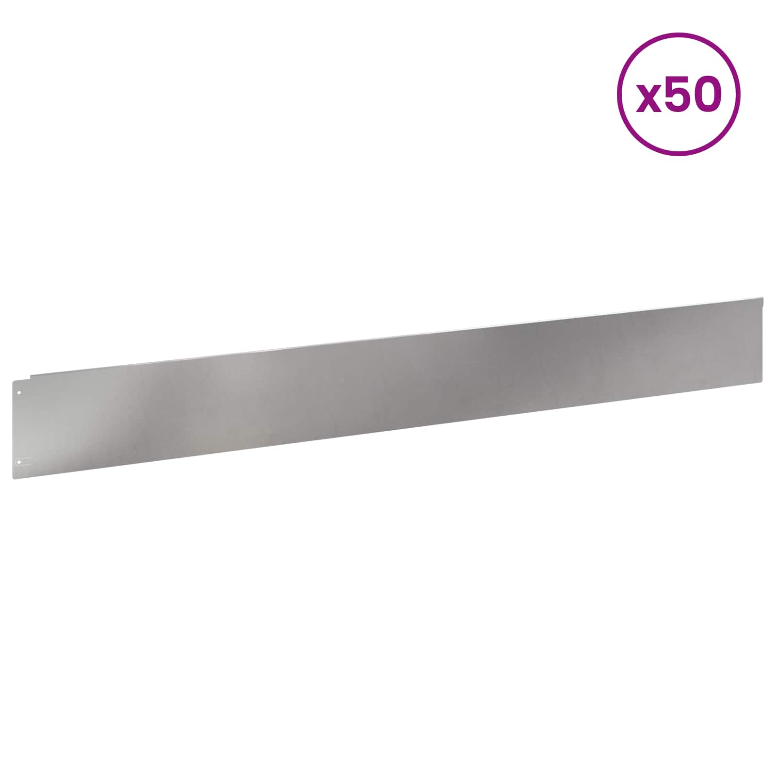 Vejo kraštas 50 pcs 100 x 12 cm Plienas Sidabrinė