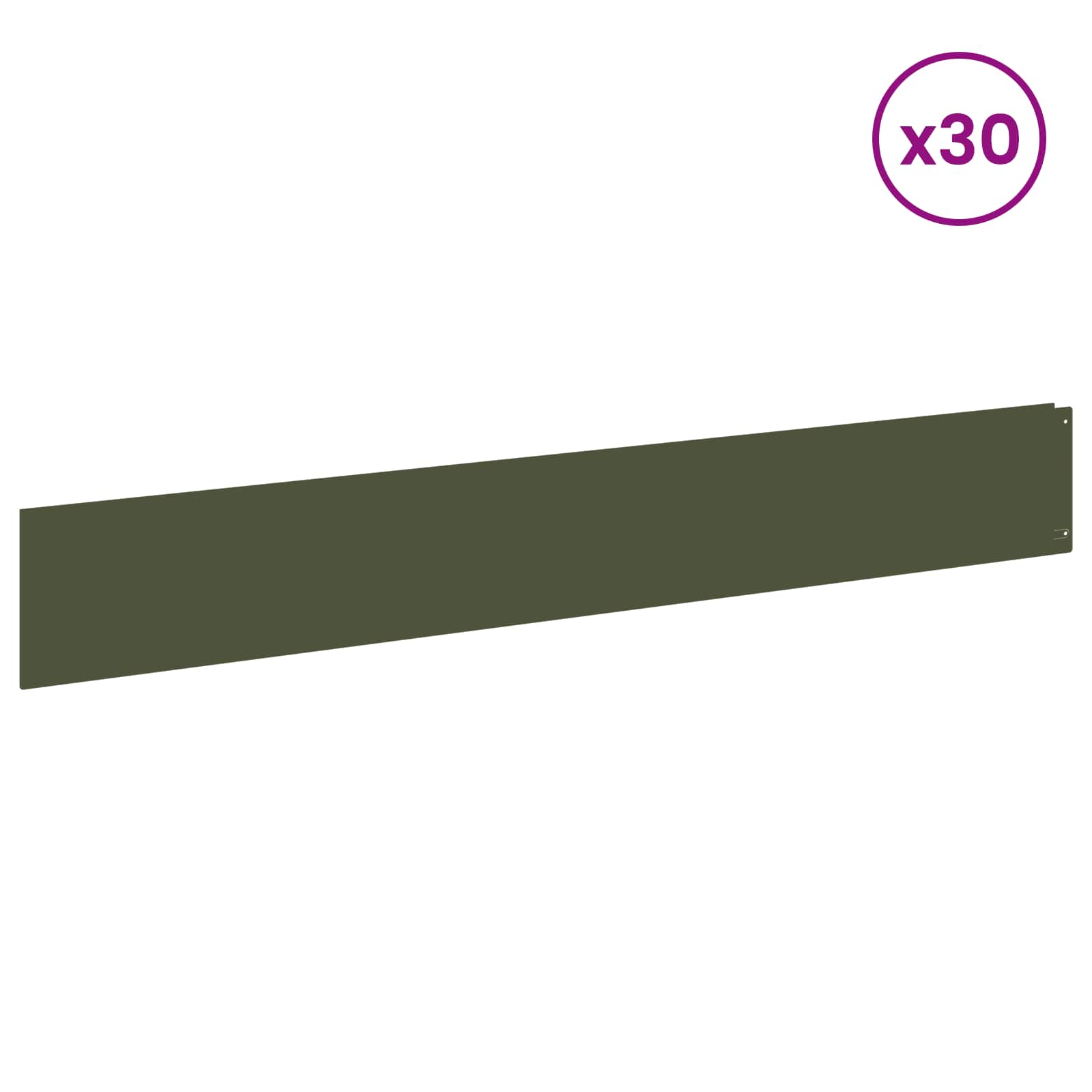 Vejo kraštas 30 pcs 100 x 15 cm Plienas Alyvuogių žalia