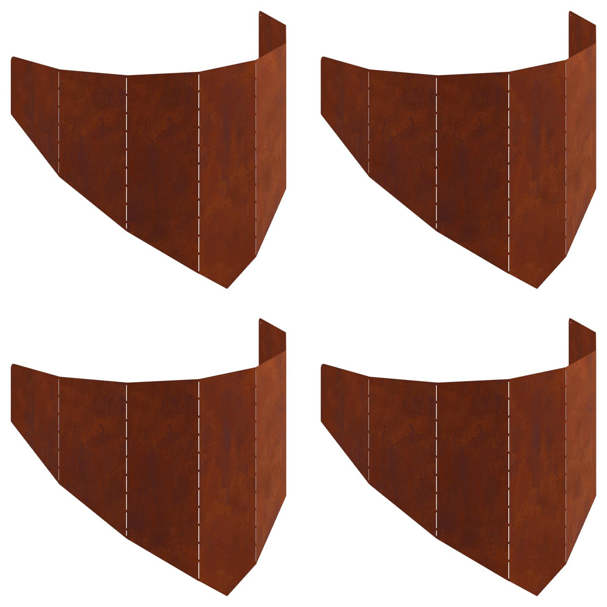 Vejo kraštas 4 pcs 100 x 45 cm Plienas Rūdijanti