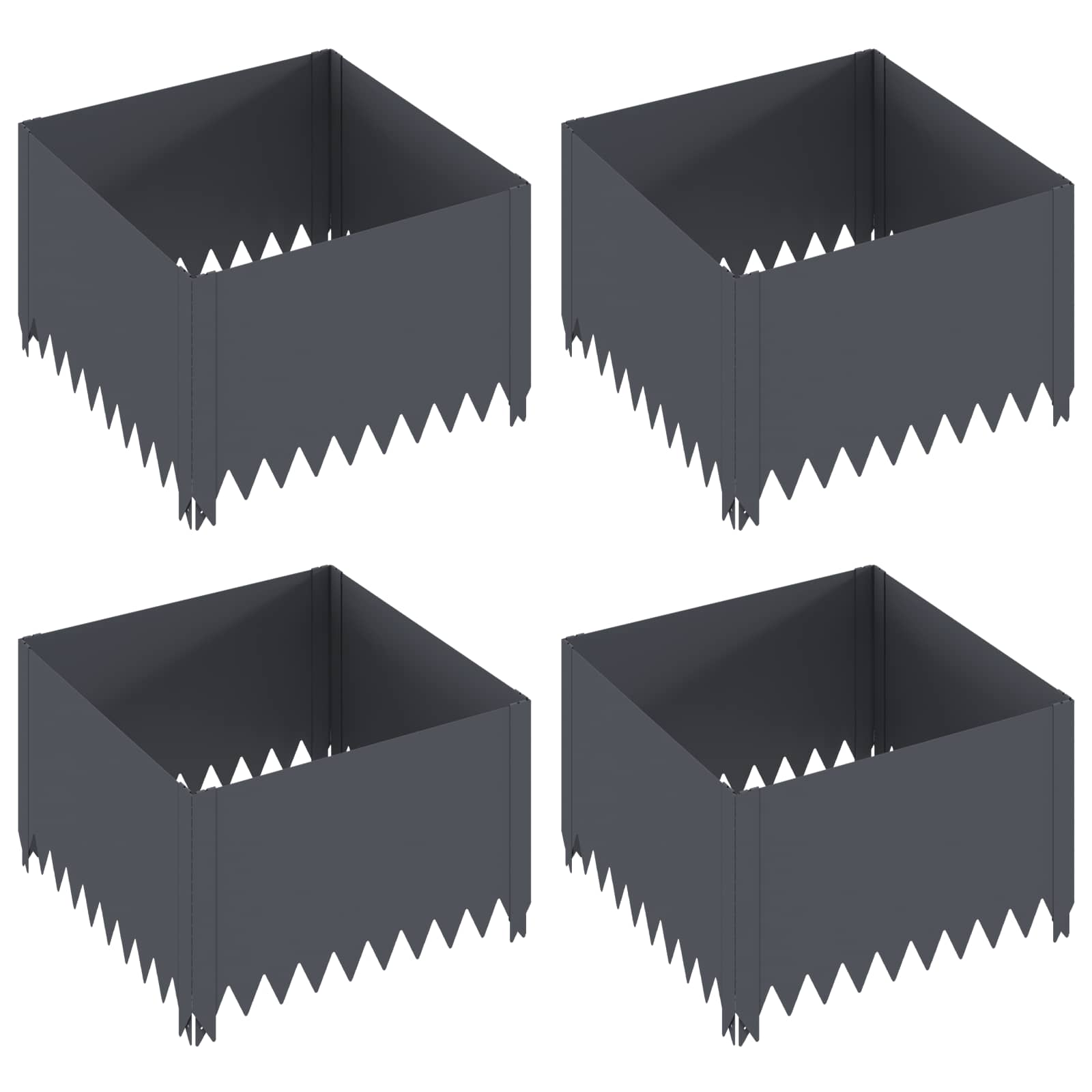 Vejo kraštas 4 pcs 60 x 60 x 35 cm Plienas Antracito