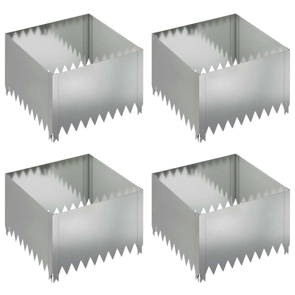 Vejo kraštas 4 pcs 60 x 60 x 35 cm Plienas Sidabrinė
