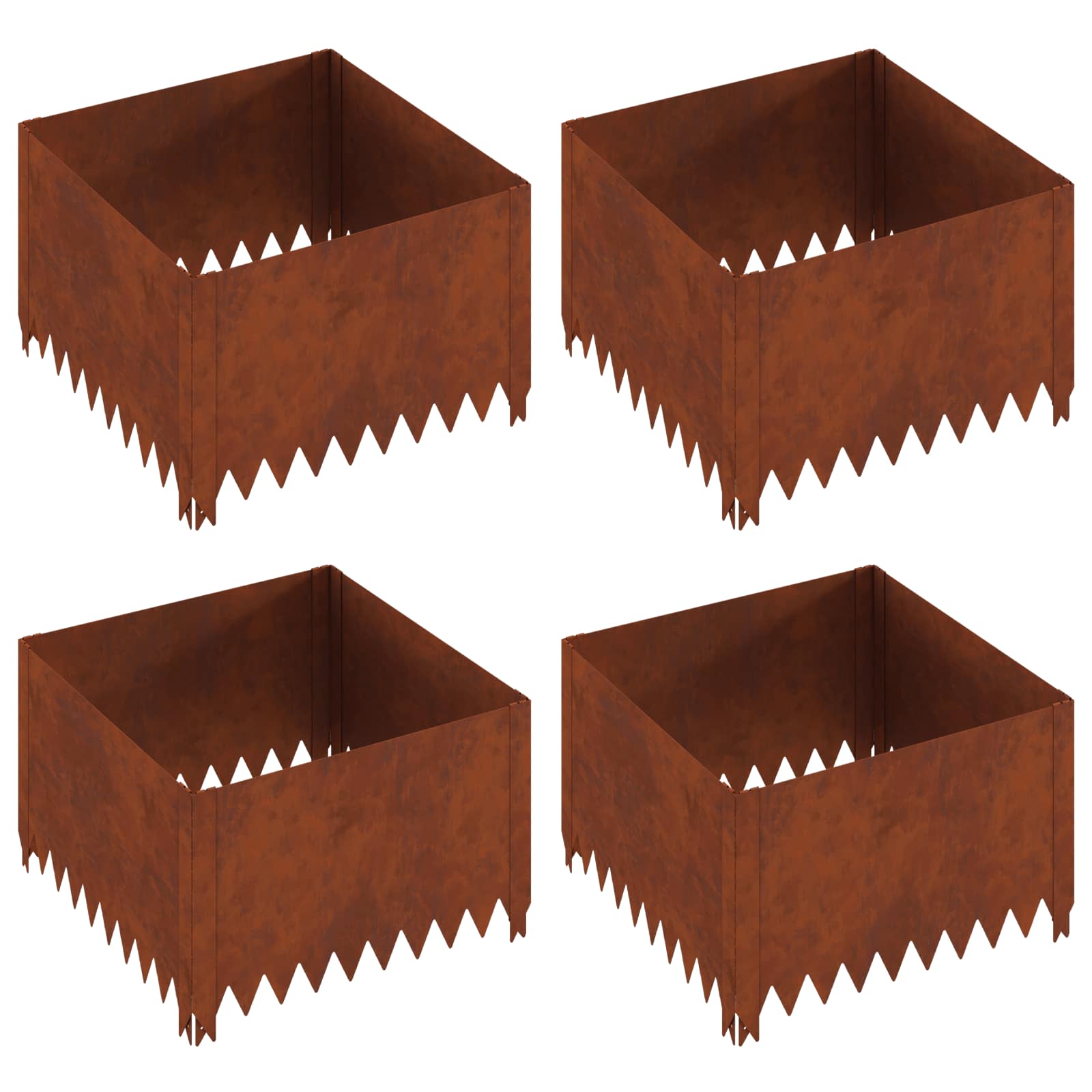 Vejo kraštas 4 pcs 60 x 60 x 35 cm Plienas Rūdijanti