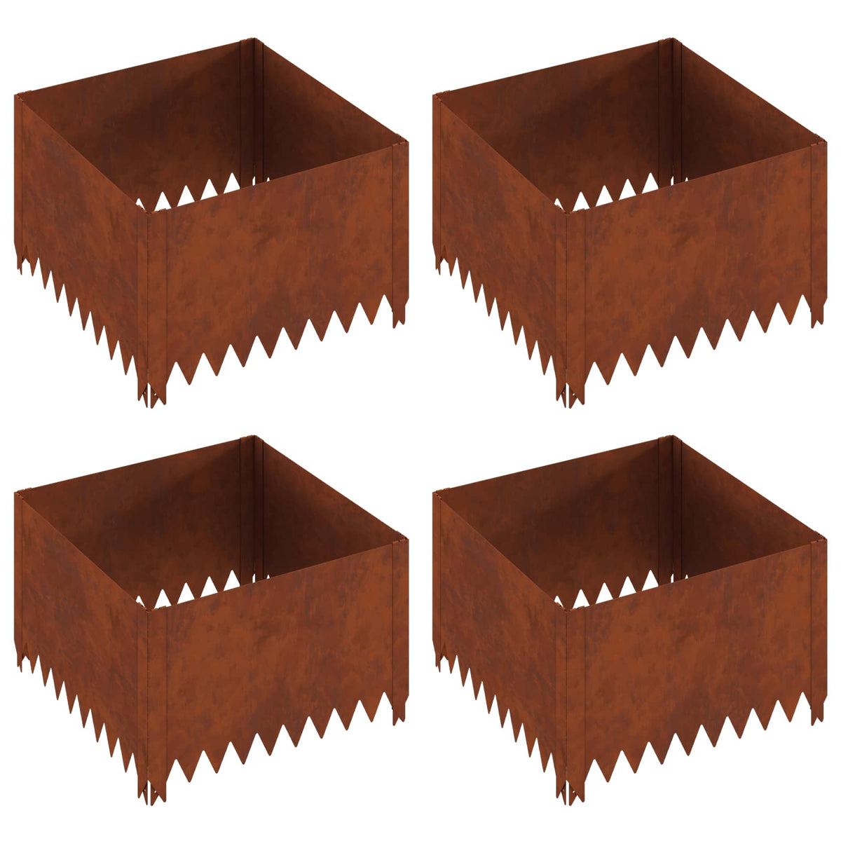 Vejo kraštas 4 pcs 60 x 60 x 35 cm Plienas Rūdijanti