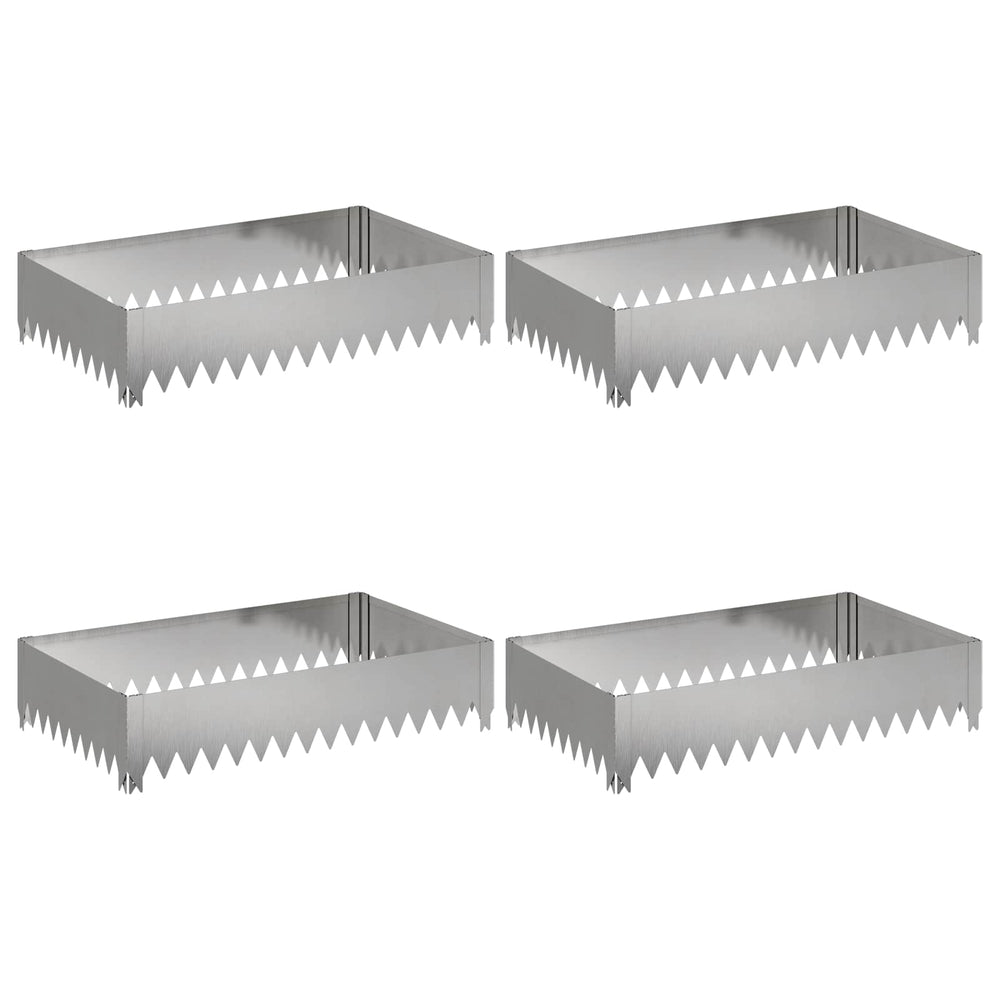 Vejo kraštas 4 pcs 100 x 60 x 20 cm Plienas Sidabrinė