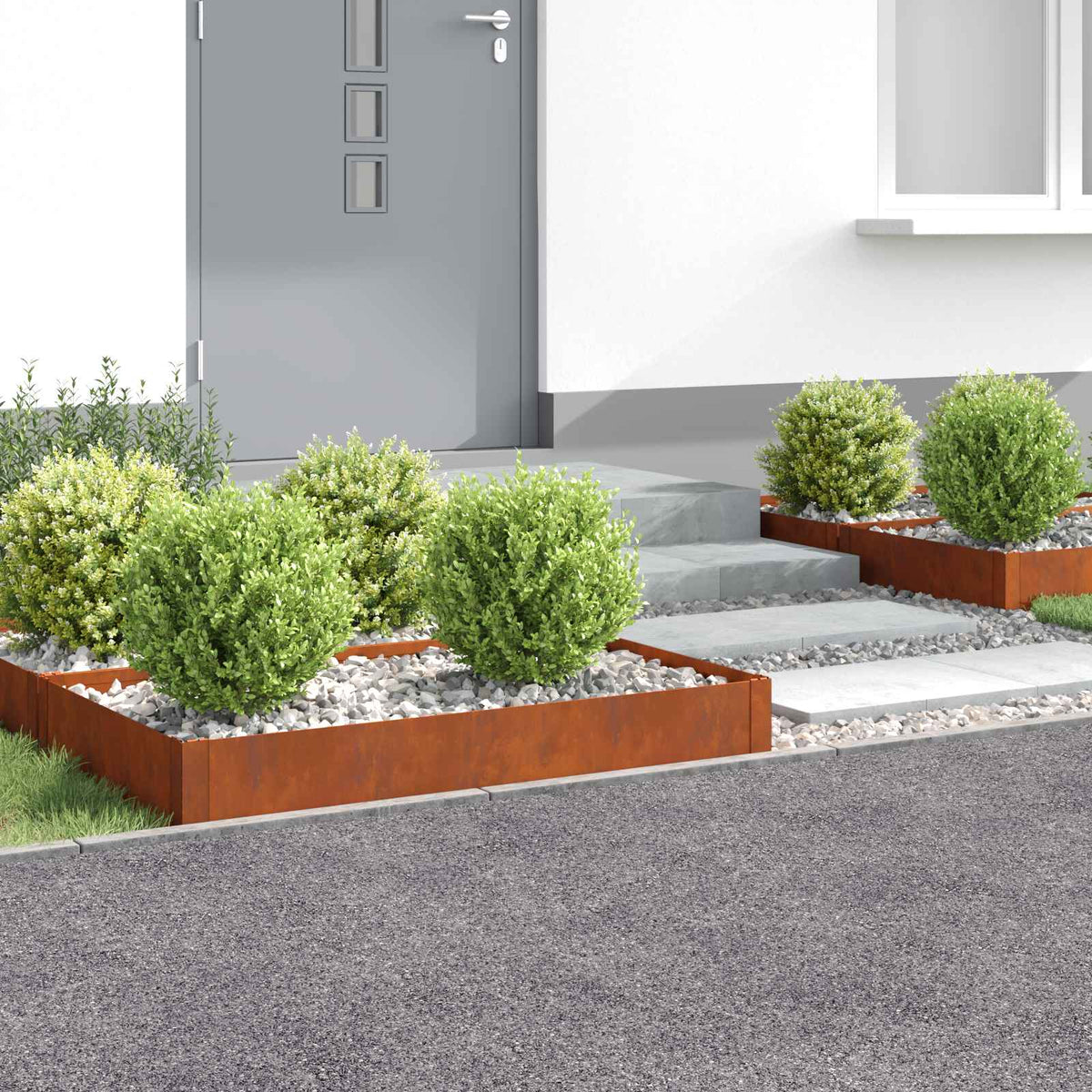 Vejo kraštas 4 pcs 100 x 60 x 20 cm Plienas Rūdijanti
