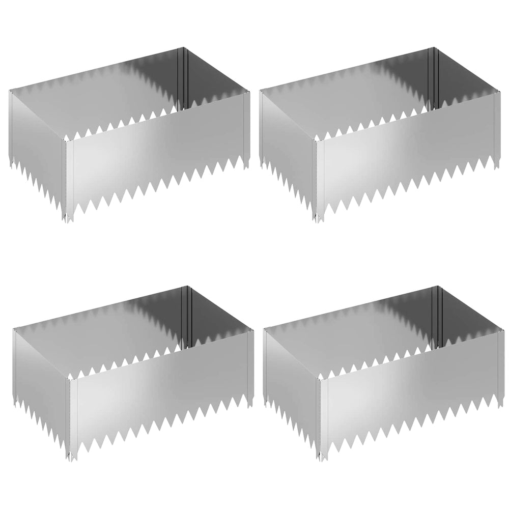 Vejo kraštas 4 pcs 100 x 60 x 35 cm Plienas Sidabrinė