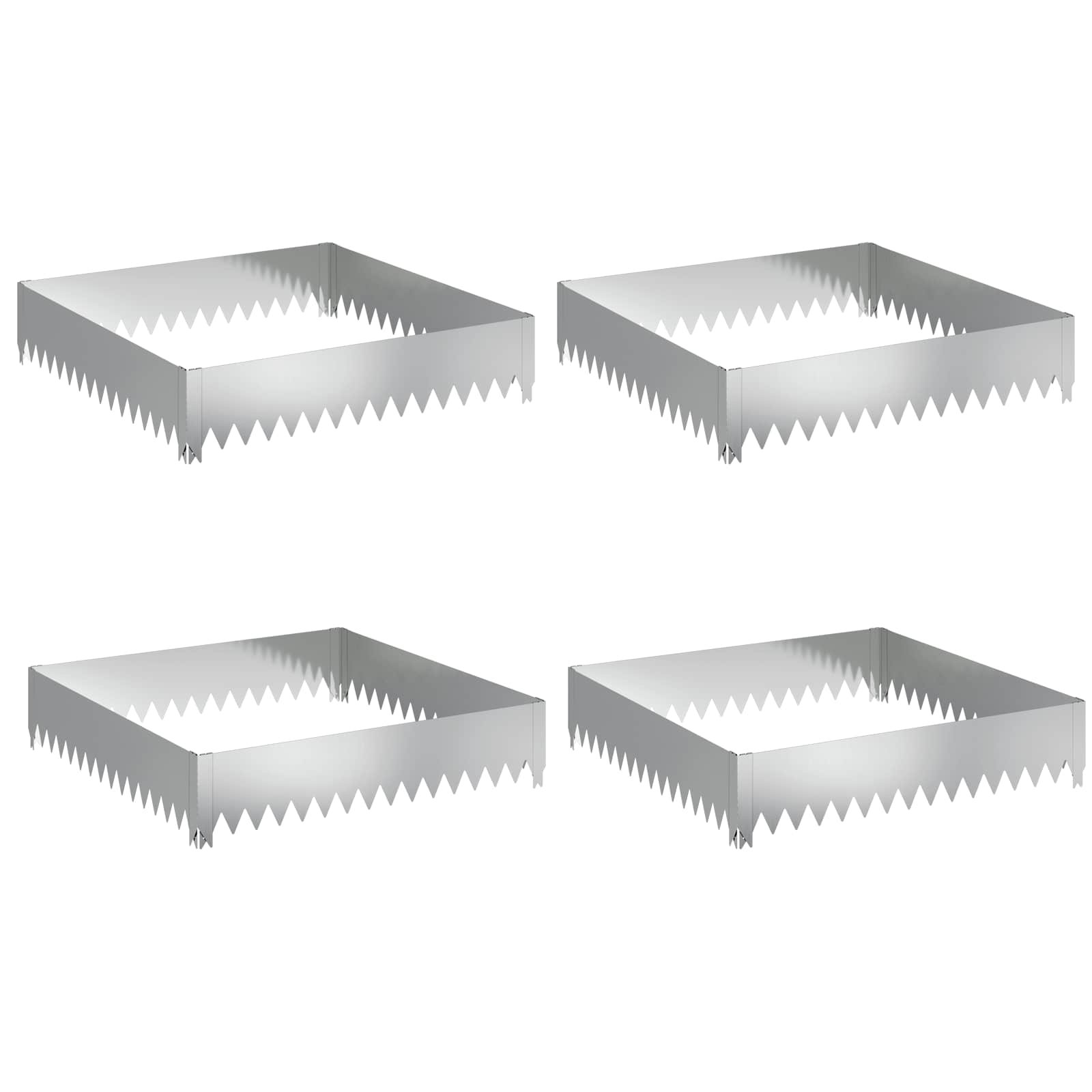 Vejo kraštas 4 pcs 100 x 100 x 20 cm Plienas Sidabrinė