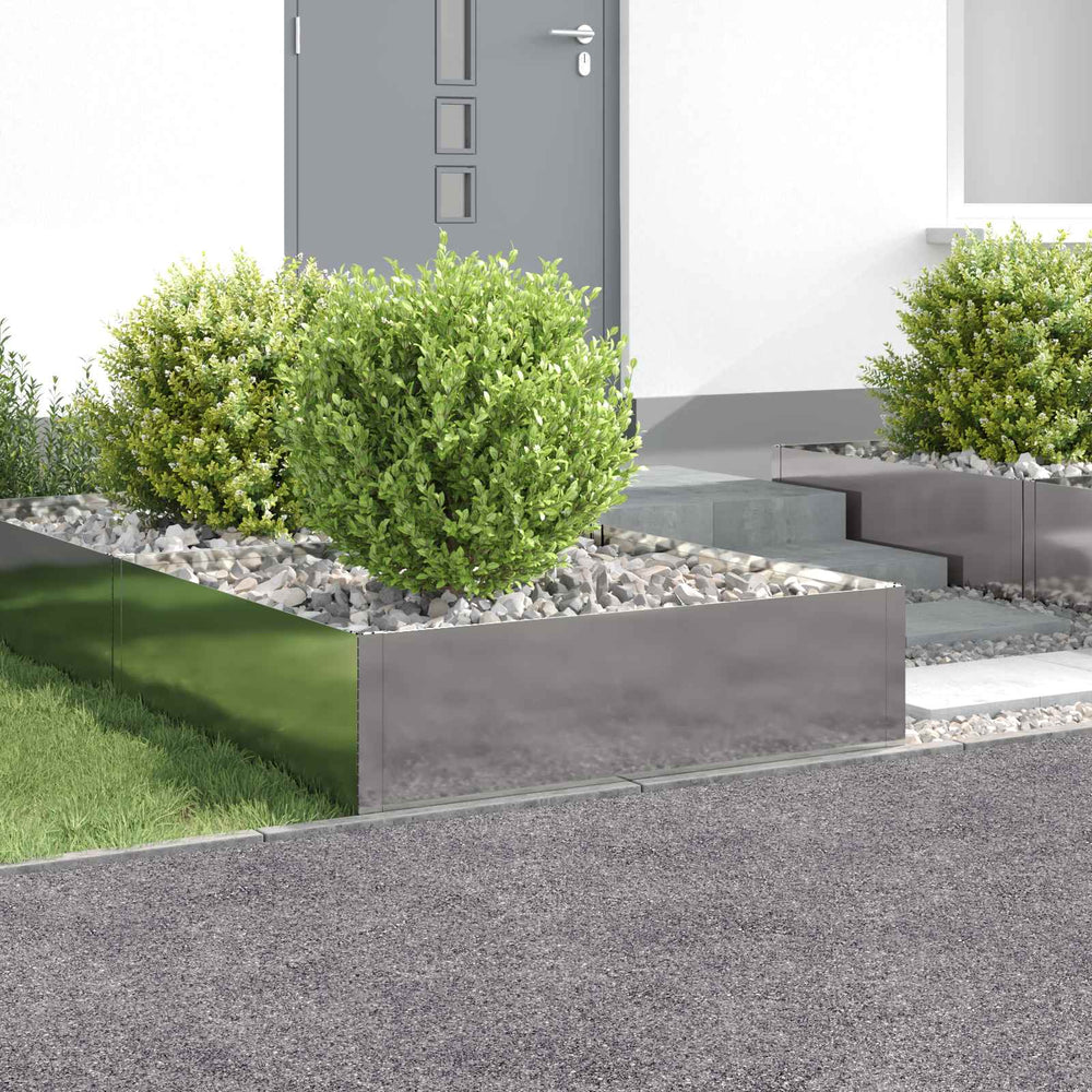 Vejo kraštas 4 pcs 100 x 100 x 35 cm Plienas Sidabrinė