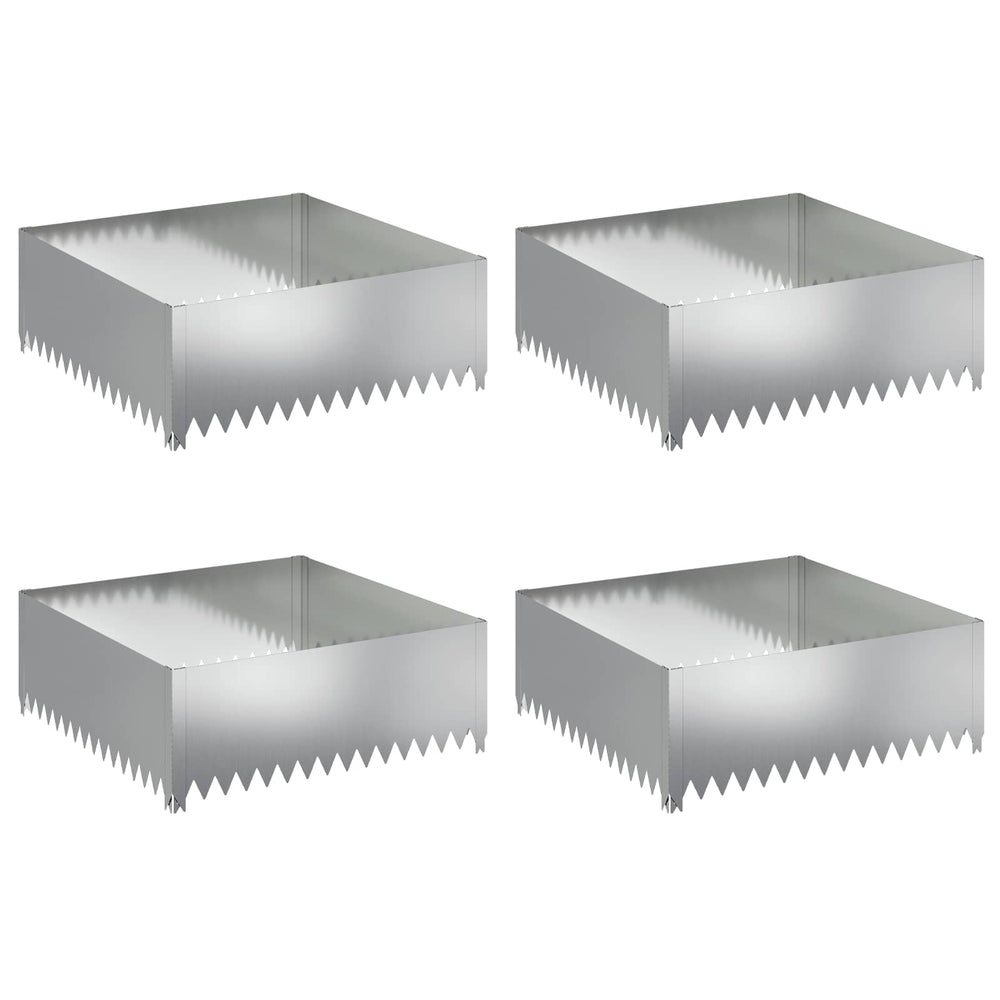 Vejo kraštas 4 pcs 100 x 100 x 35 cm Plienas Sidabrinė