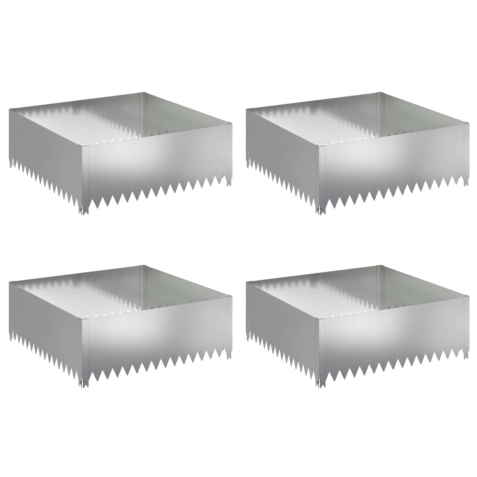 Vejo kraštas 4 pcs 100 x 100 x 35 cm Plienas Sidabrinė
