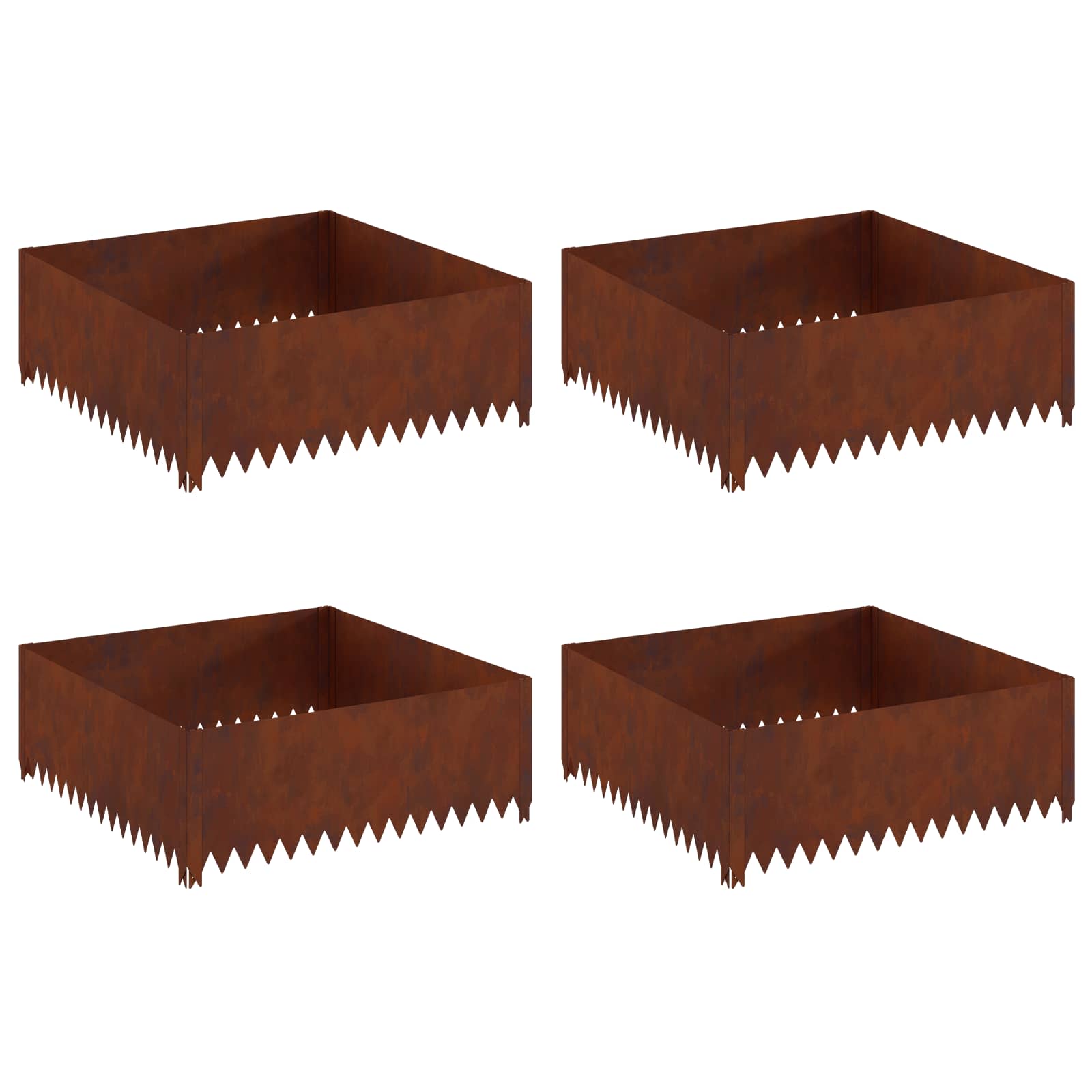 Vejo kraštas 4 pcs 100 x 100 x 35 cm Plienas Rūdijanti