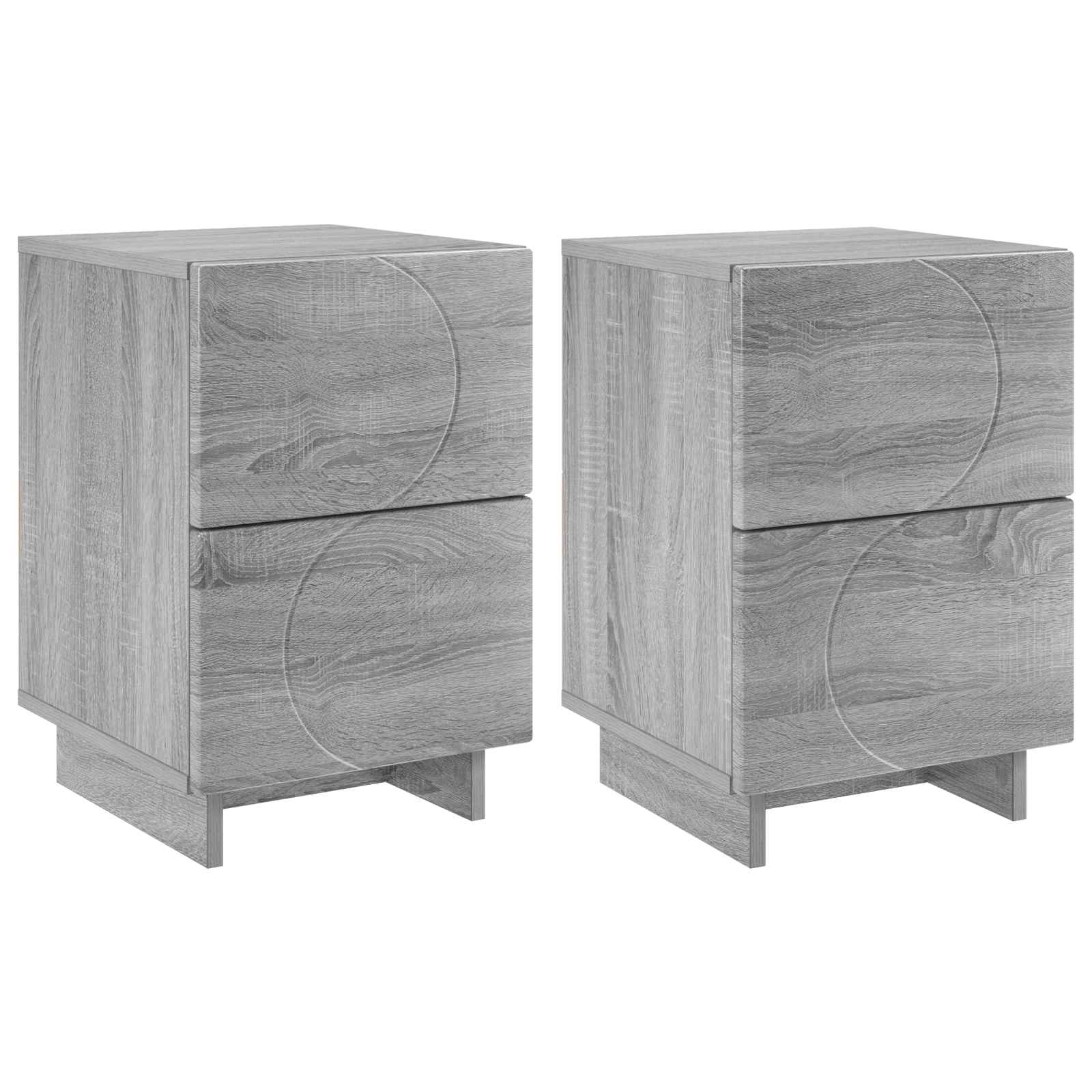 Šalia lovos spintelė 2 vnt. Pilka Sonoma 33,5 x 34,5 x 50 cm