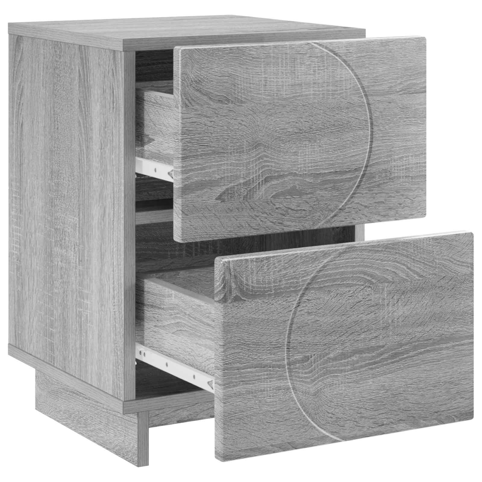 Šalia lovos spintelė 2 vnt. Pilka Sonoma 33,5 x 34,5 x 50 cm