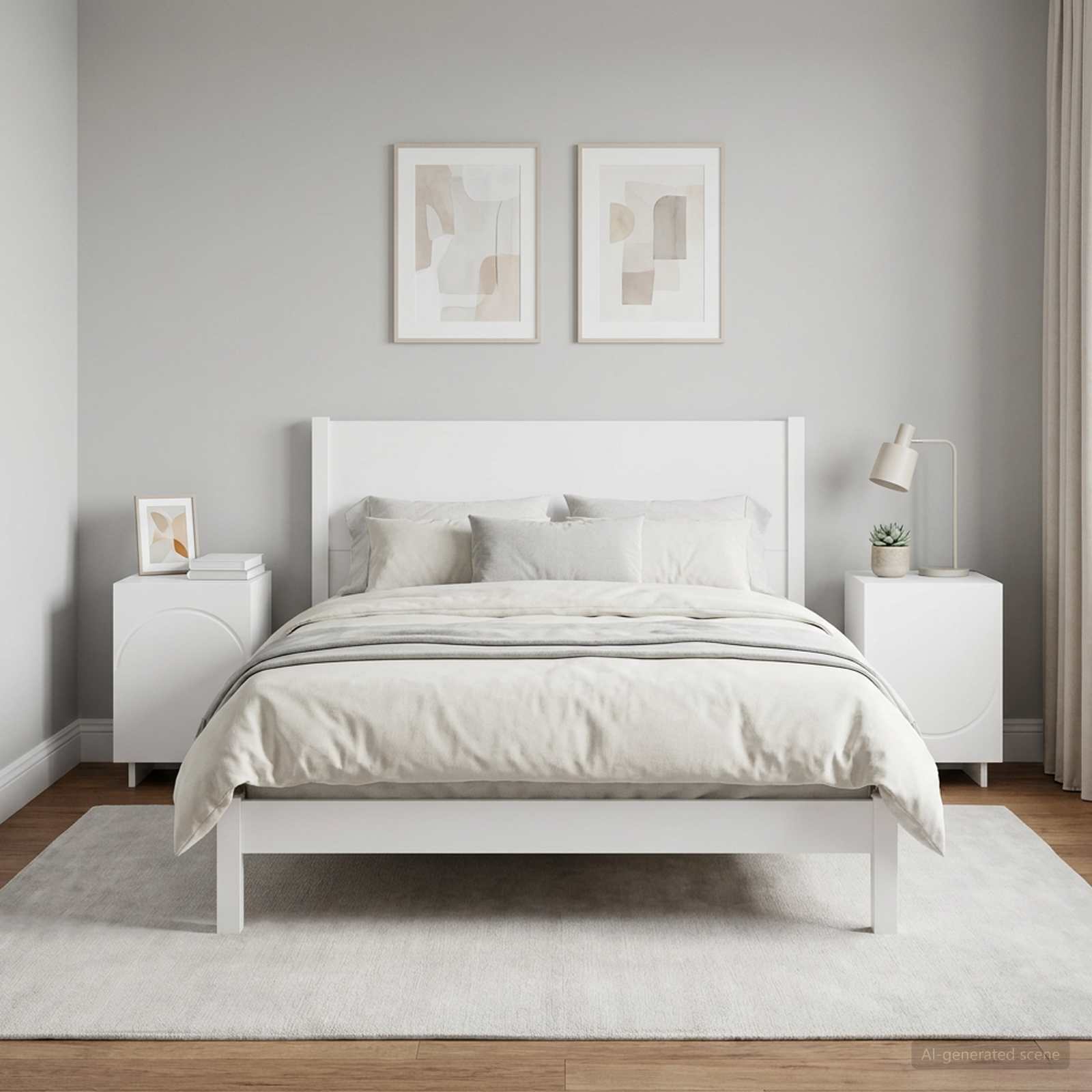 Šalia lovos spintelė 2 pcs Balta 33,5 x 34,5 x 50 cm