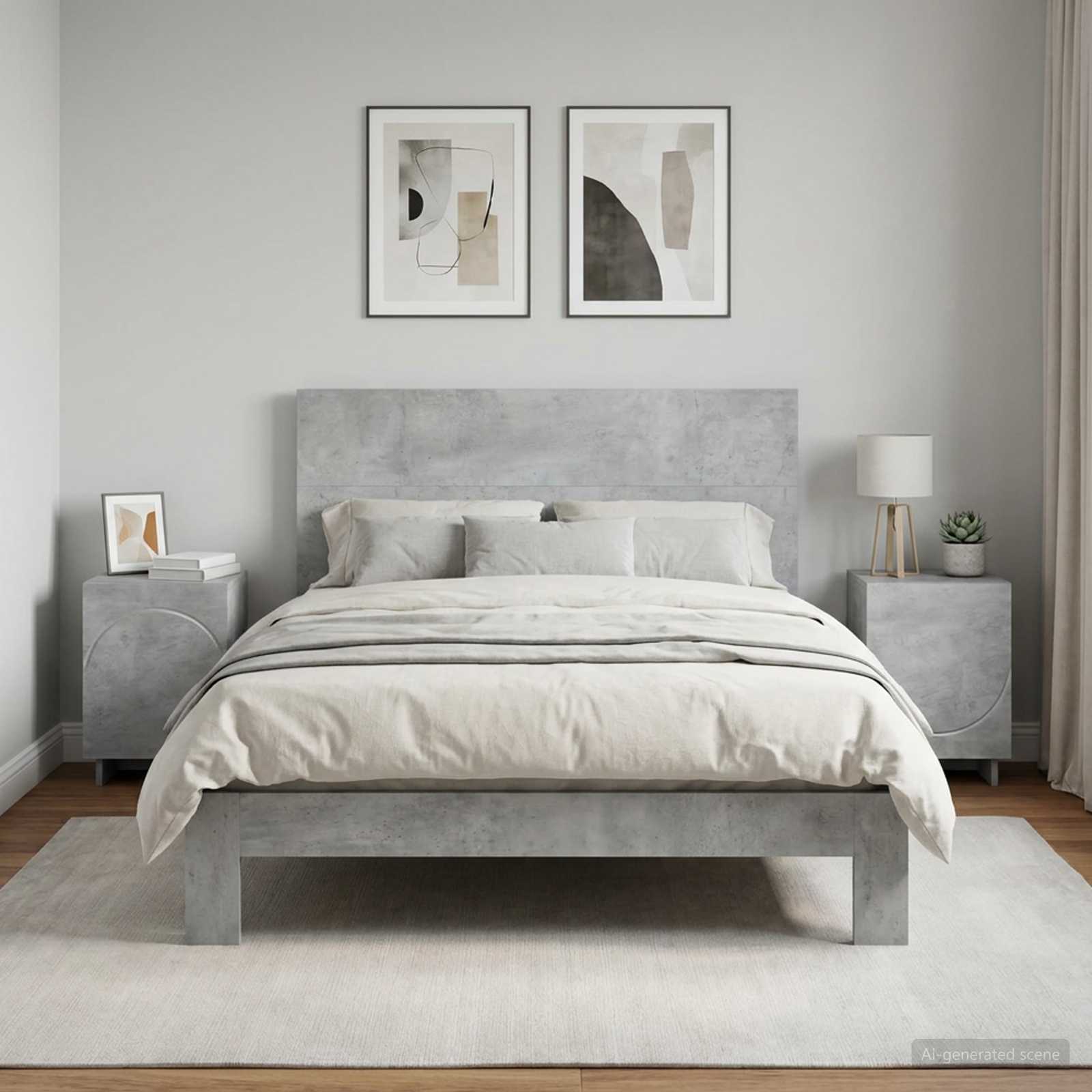 Šalia lovos spintelė 2 pcs Betono pilka 33,5 x 34,5 x 50 cm