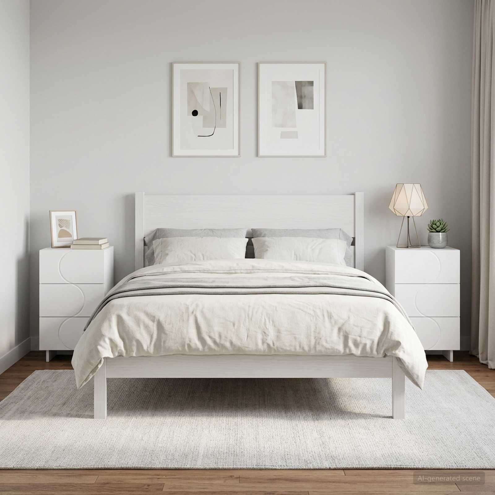 Šalia lovos spintelė 2 pcs Balta 33,5 x 34,5 x 60 cm