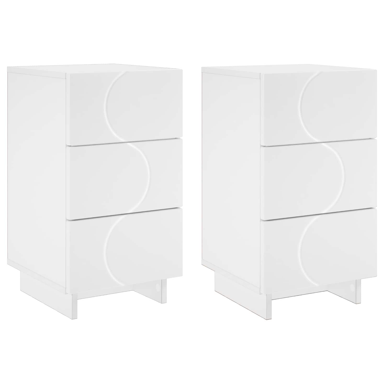 Šalia lovos spintelė 2 pcs Balta 33,5 x 34,5 x 60 cm