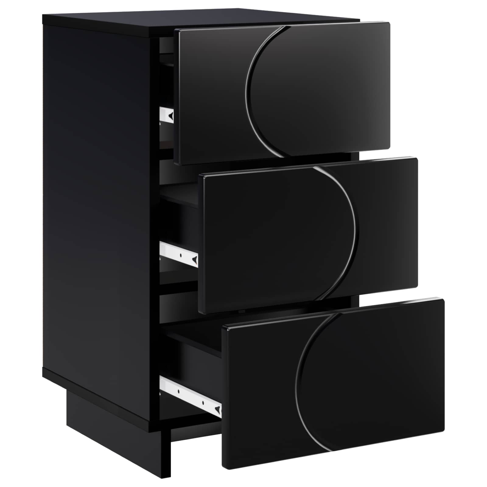 Šalia lovos spintelė 2 pcs Juoda 33,5 x 34,5 x 60 cm
