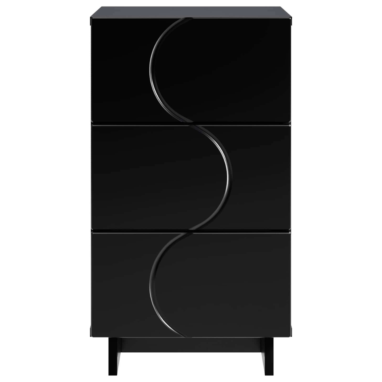 Šalia lovos spintelė 2 pcs Juoda 33,5 x 34,5 x 60 cm