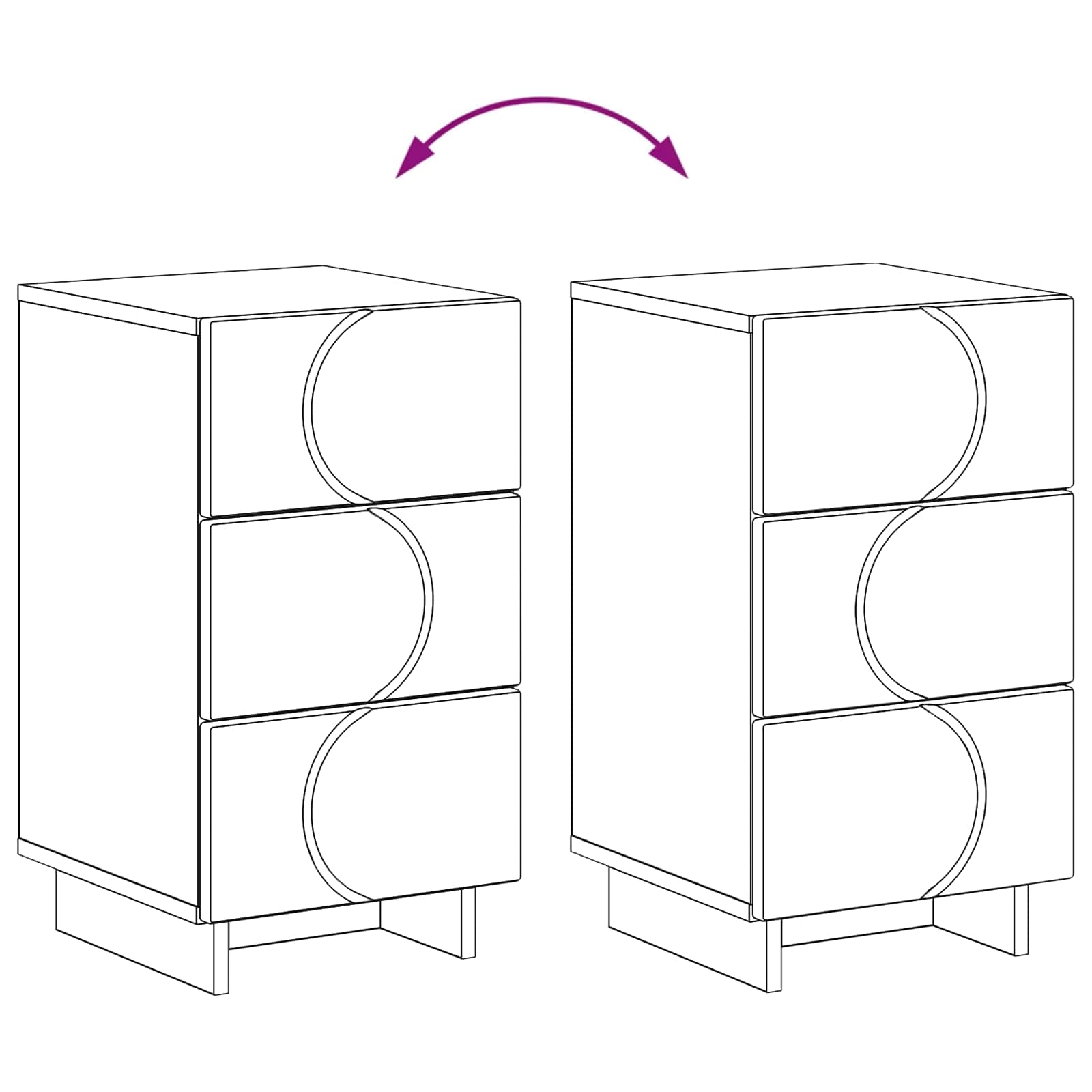Šalia lovos spintelė 2 pcs Juoda 33,5 x 34,5 x 60 cm