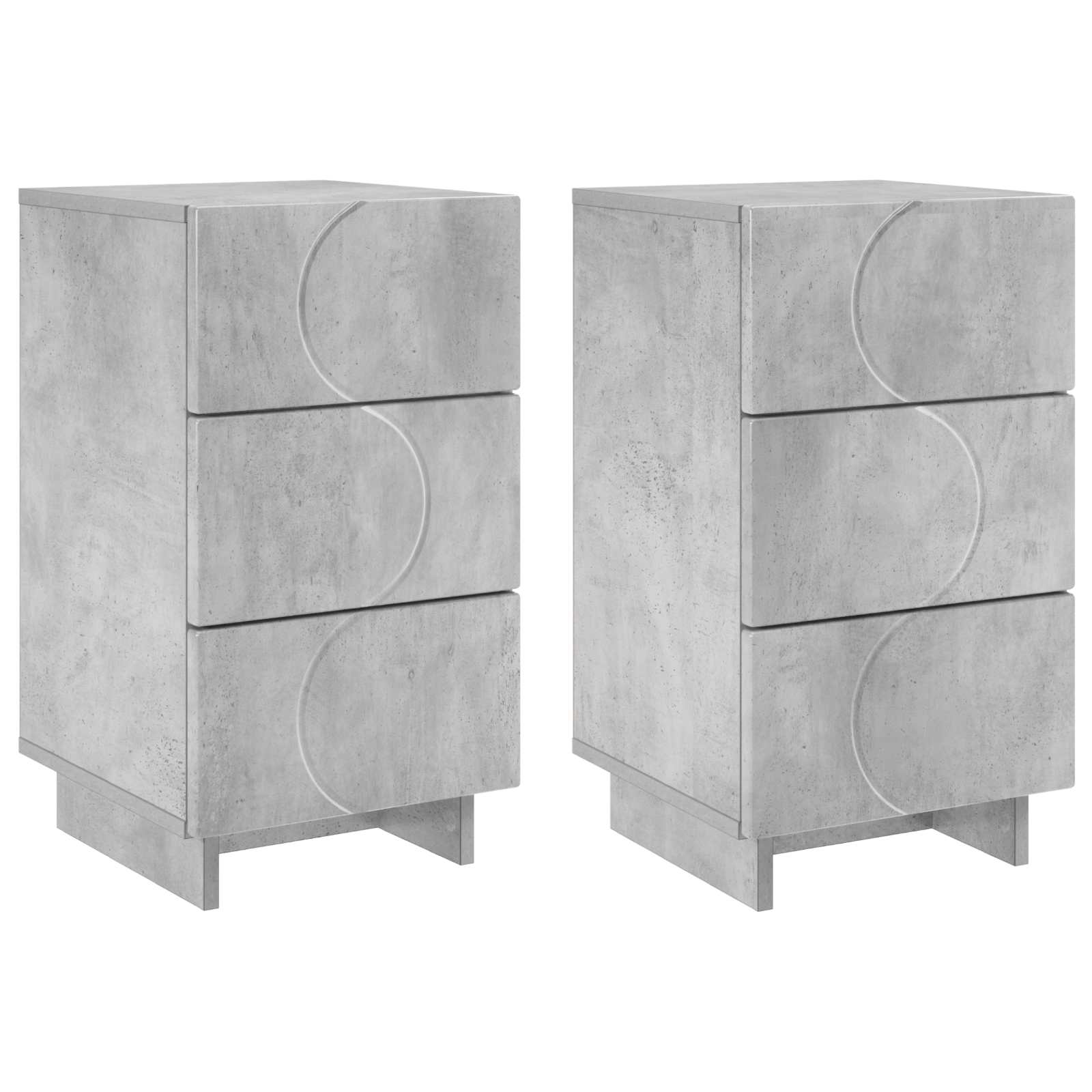 Šalia lovos spintelė 2 pcs Betono pilka 33,5 x 34,5 x 60 cm