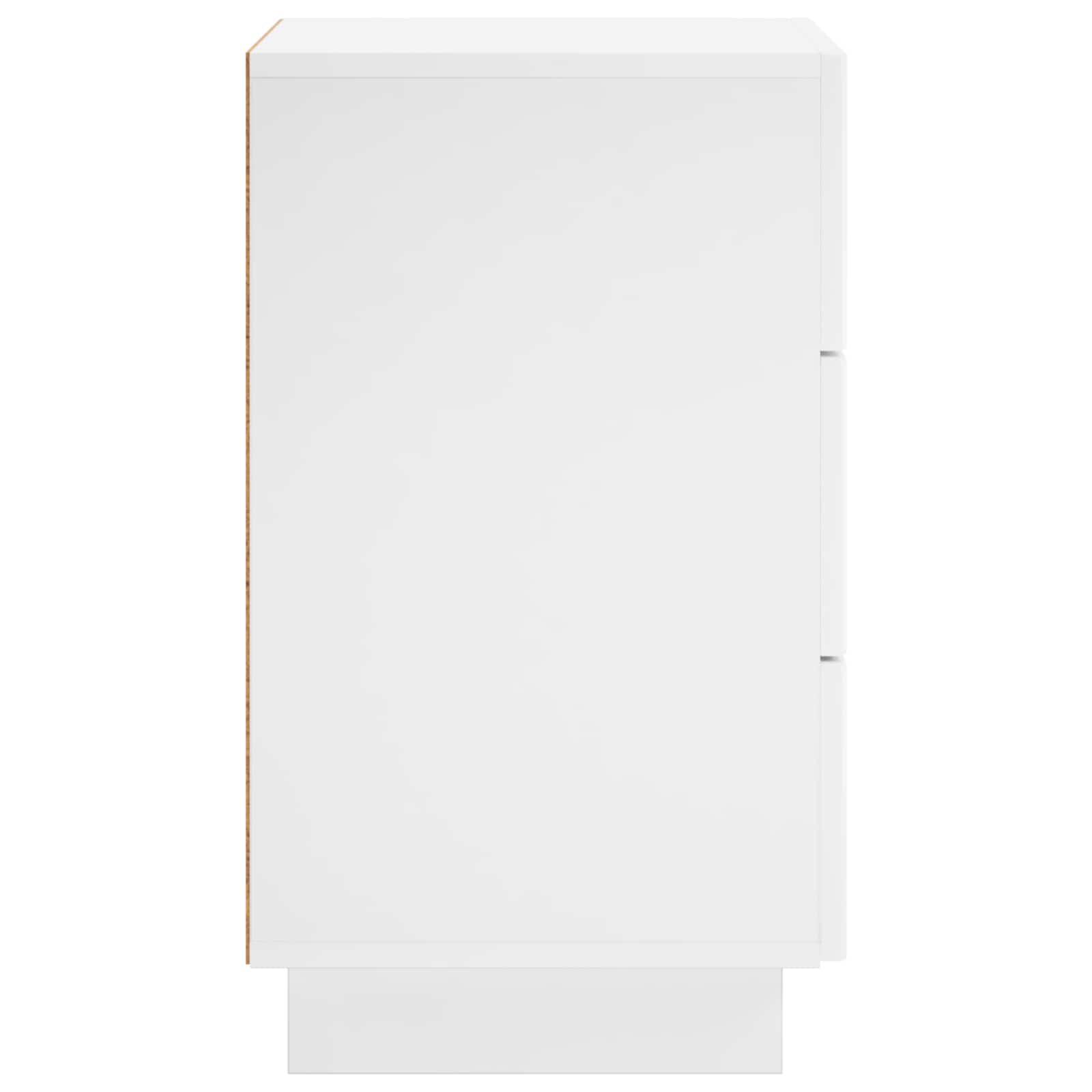Šalia lovos spintelė 2 pcs Itin blizgi balta