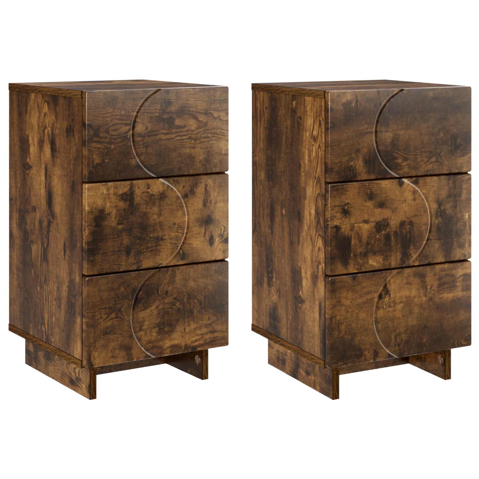 Šalia lovos spintelė 2 pcs Dūminio ąžuolo 33,5 x 34,5 x 60 cm