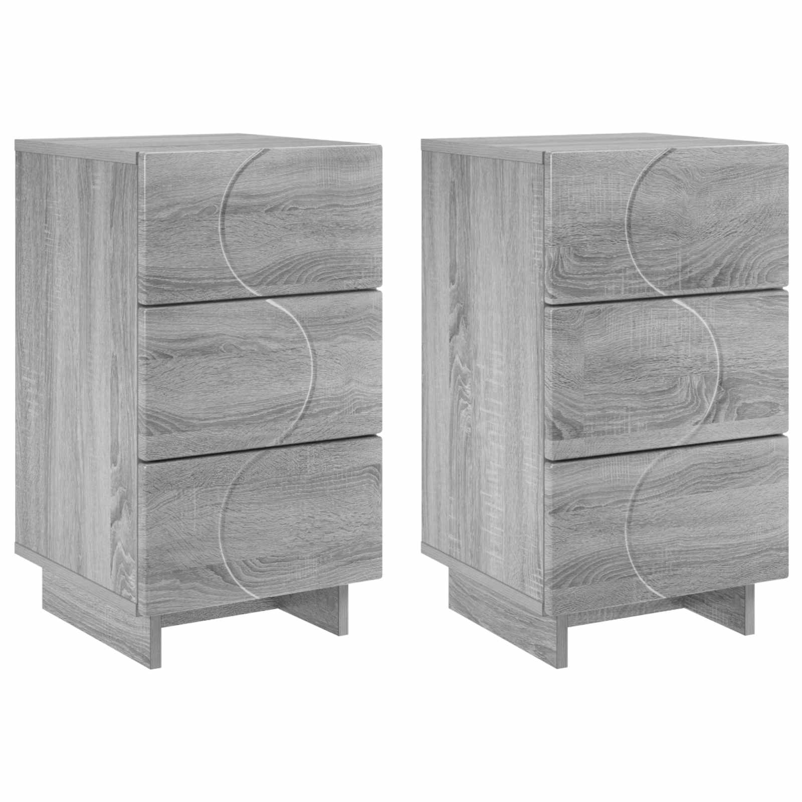 Šalia lovos spintelė 2 pcs Pilka Sonoma 33,5 x 34,5 x 60 cm