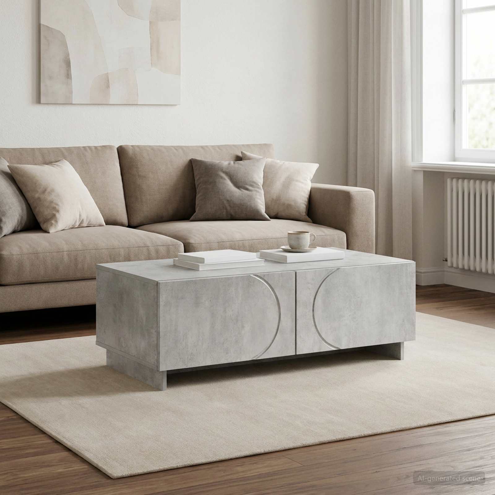 Kavos staliukas Betono pilka 102 x 50,5 x 35 cm