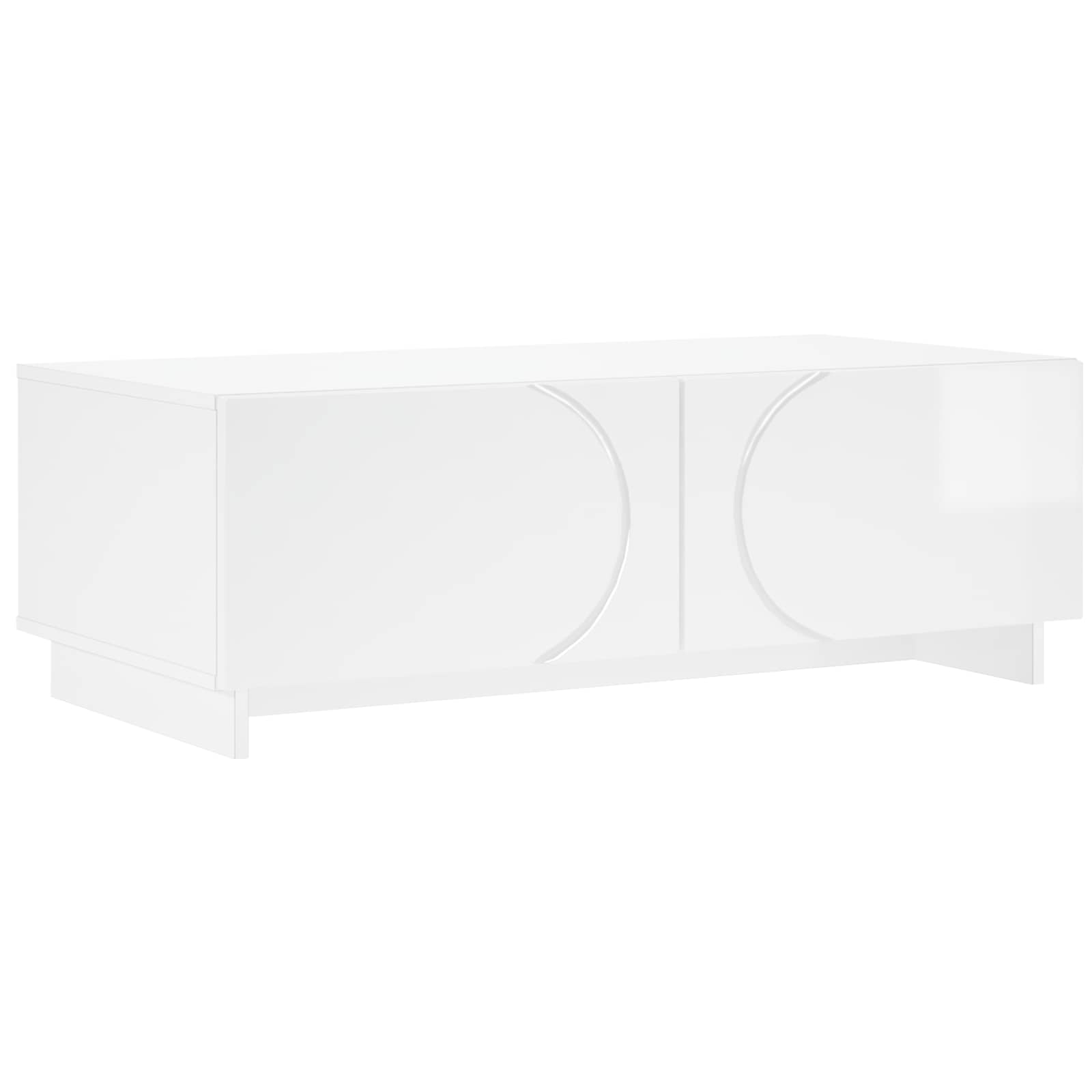 Kavos staliukas Itin blizgi balta 102 x 50,5 x 35 cm