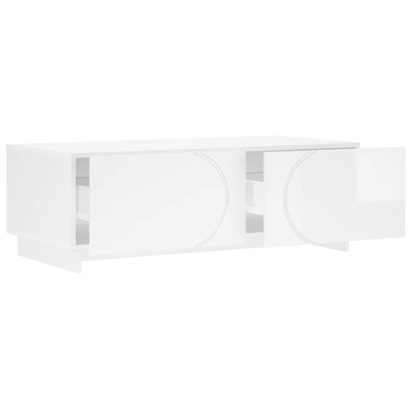 Kavos staliukas Itin blizgi balta 102 x 50,5 x 35 cm