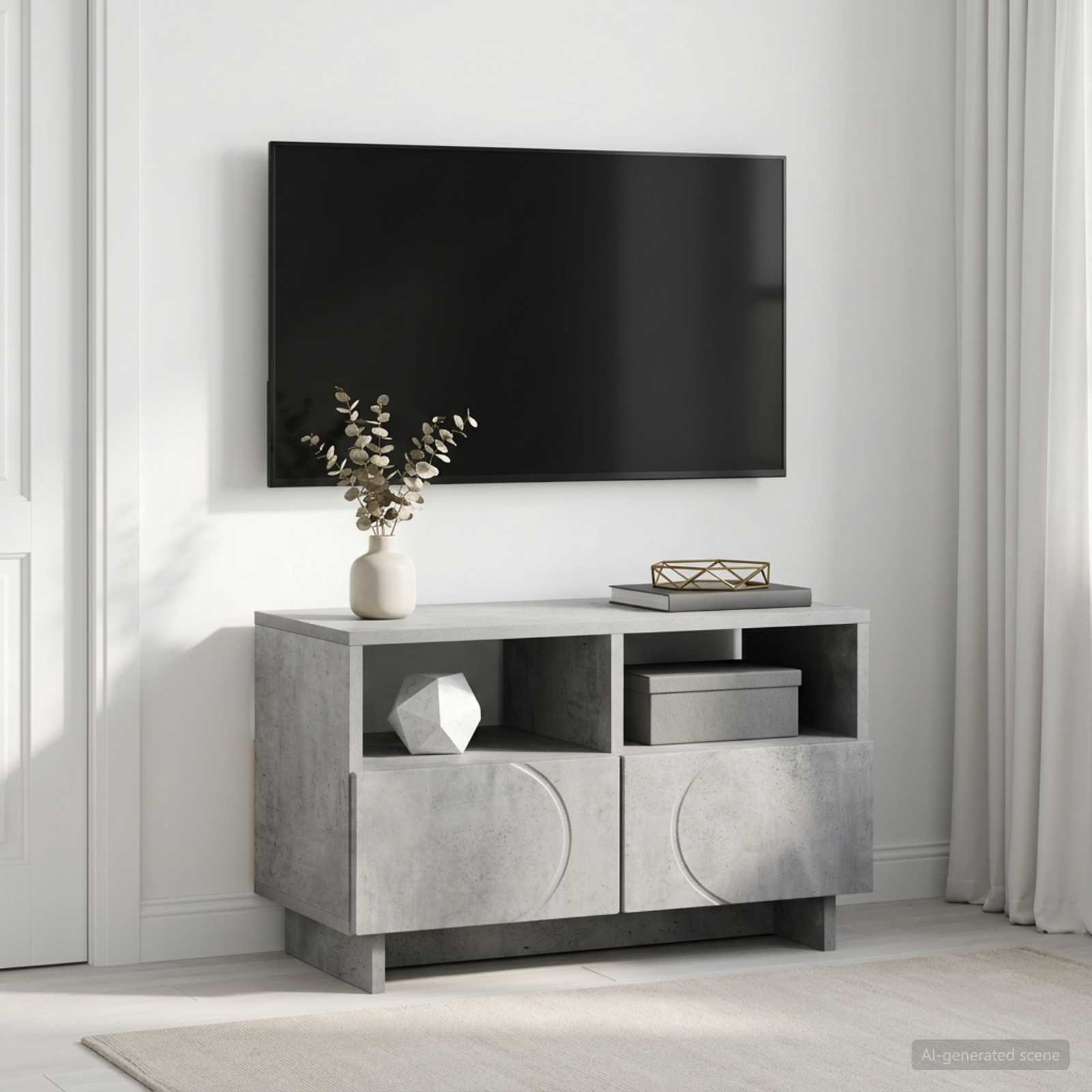Televizoriaus stovas 60 x 34.5 x 40 cm Betono pilka