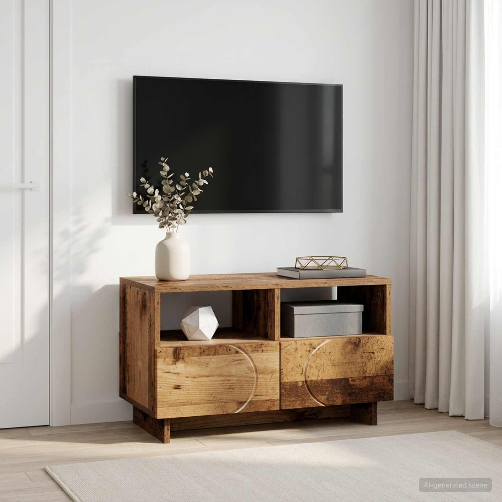 Televizoriaus stovas 60 x 34.5 x 40 cm Sendintos medienos
