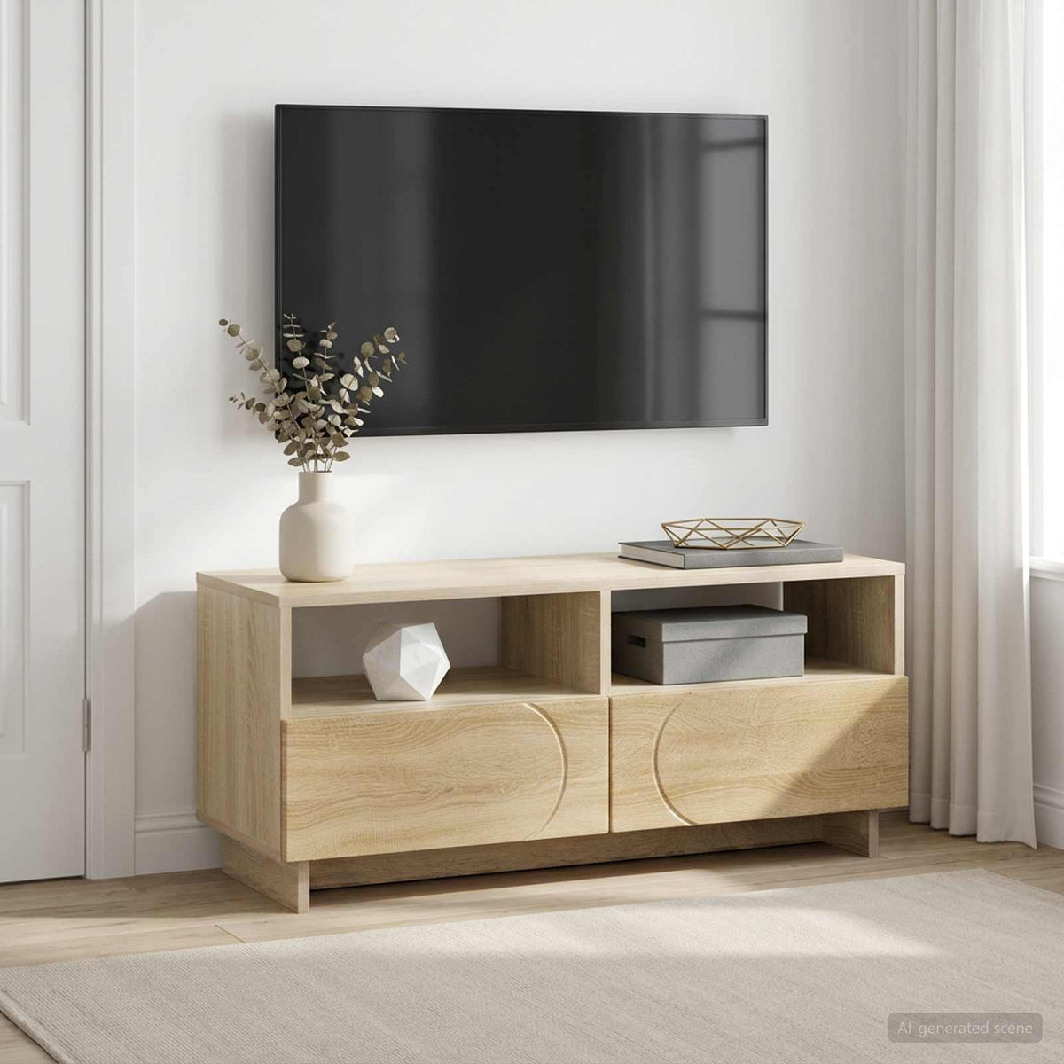 Televizoriaus stovas 90 x 34.5 x 40 cm Sonoma ąžuolas
